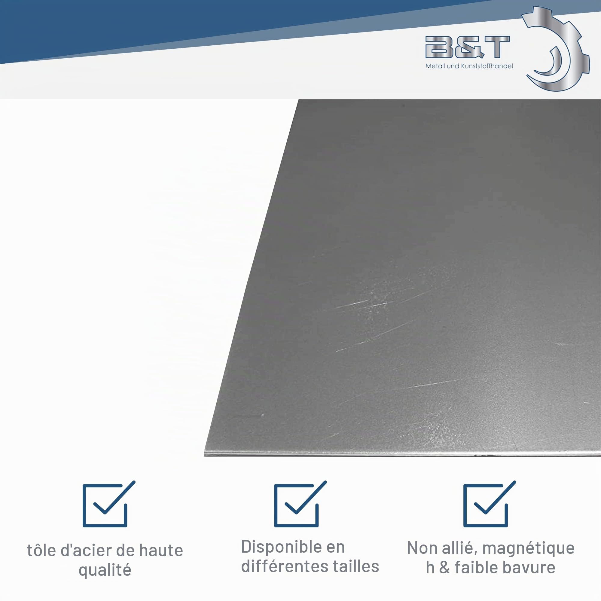B & T métal tôle d'acier 3 mm d'épaisseur Tôle Fine DC01 Fer Tôle St 1203 Surface Blank huilé en Découpe