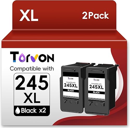 Torvon Cartucho de tinta remanufacturado para Canon 245 XL Cartucho de tinta negro compatible con Pixma MX490 MX492 MG2522 TR4520 TR4500 MG3022