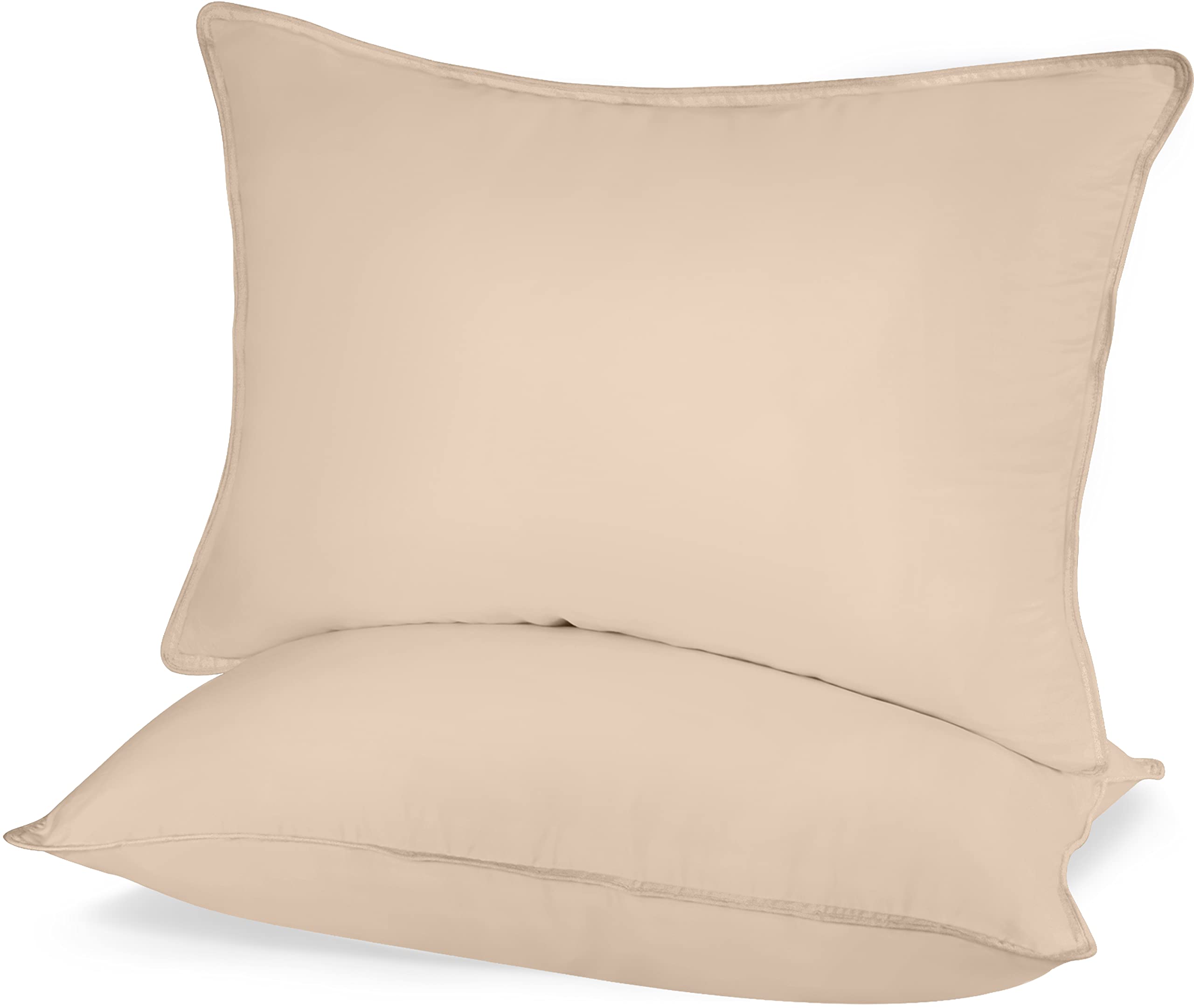 Utopia Bedding Pillows 2 Pack, (Queen, Beige) Hotel Quality Pillows, Luxury Bed Pillow for Back, Stomach or Side Sleepers
