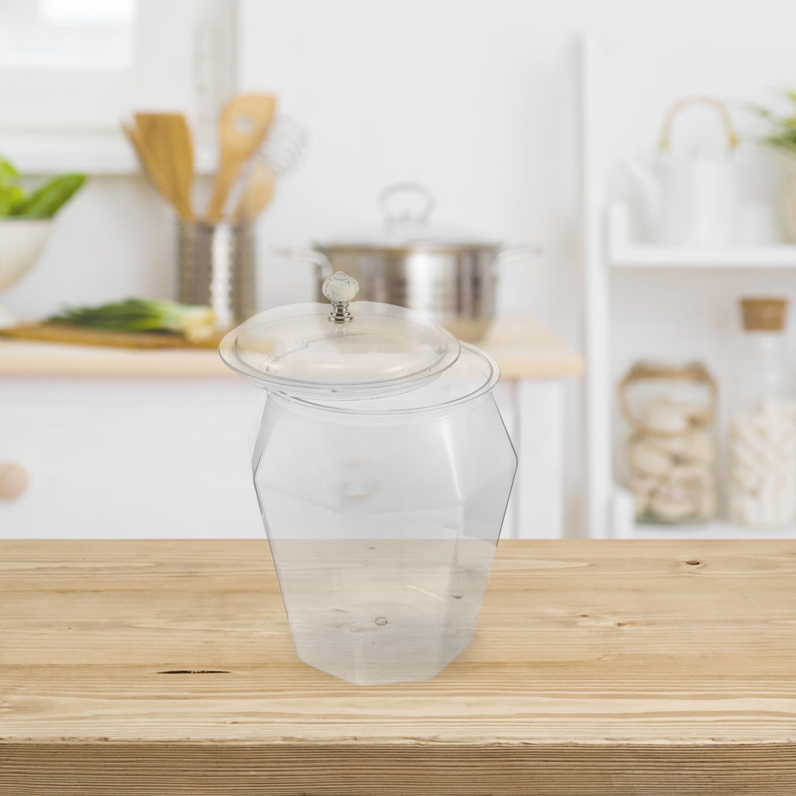 ERINGOGO Recipiente Hermético Cocina Transparente Tarro Plástico con Tapa Sellada para Almacenaje de Harina Arroz y Cereales Contenedor Organizador para Alimentos Secos
