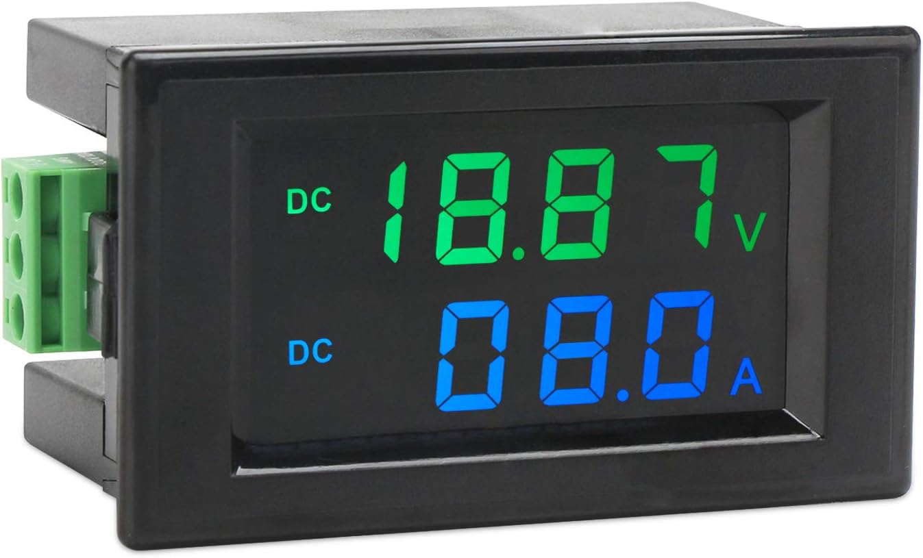 Volt Amp Meter, DROK Digital Voltmeter Ammeter Multimeter DC 0-200V (199.9V) 10A Voltage Current Multi Tester, LCD Dual Display Battery Volts Amperage Monitor Gauge Panel