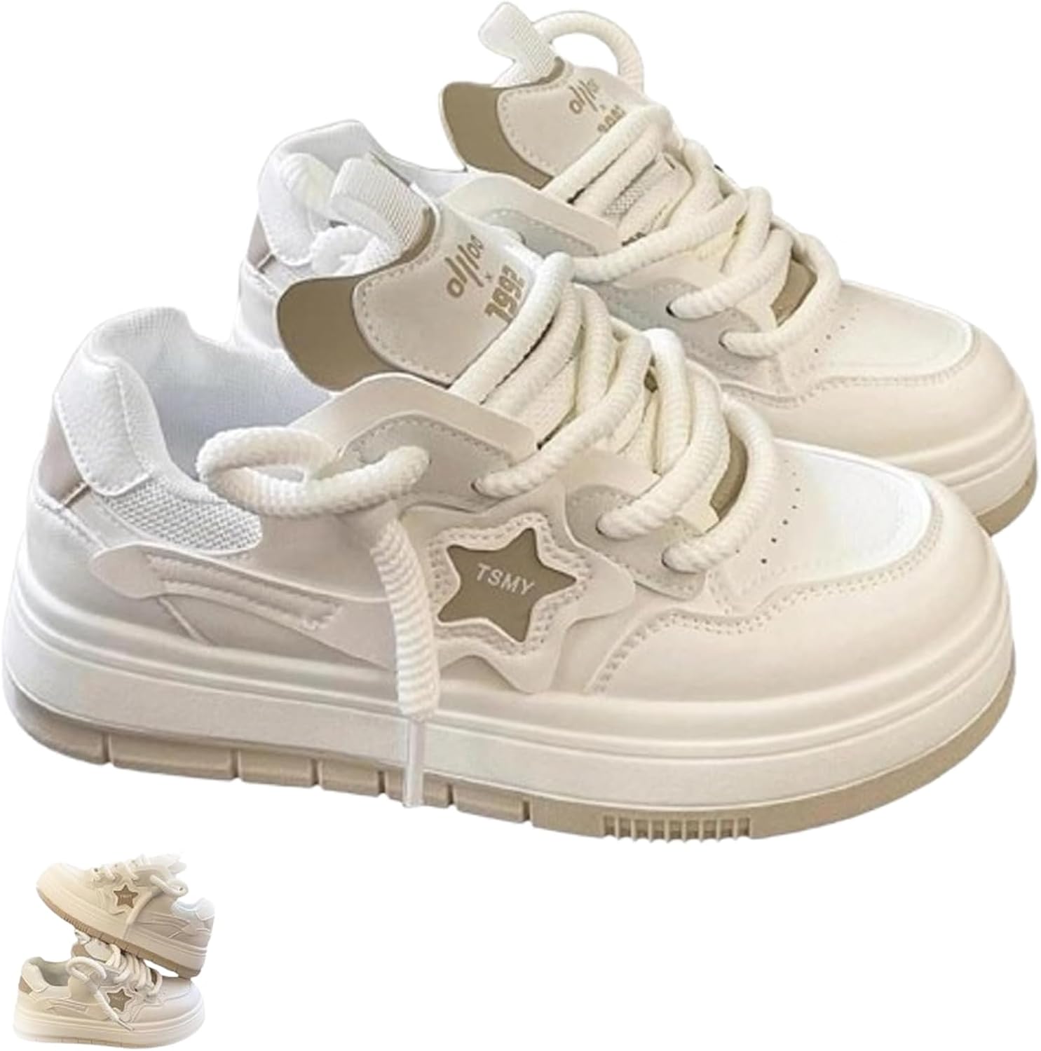Star Shoes Walking Sneakers for Women, Y2K AestheticCute Thick Fashion Sneakers Shoes,Stylish Casual for Sports