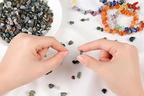 Miniatura 3 de LAIDANLA 400 cuentas de piedra natural de ágata india de 0.239 a 0.315 pulgadas (5 a 0.315 in), piedras preciosas irregulares perforadas para