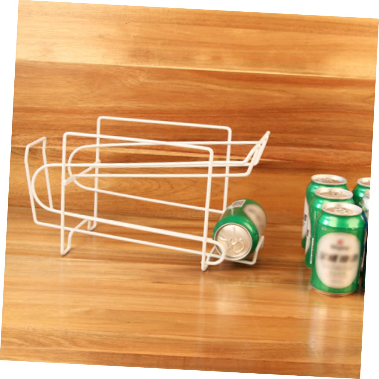 Amosfun Porta Lattine in Ferro Bianco, Organizer Frigo per 10 Lattine
