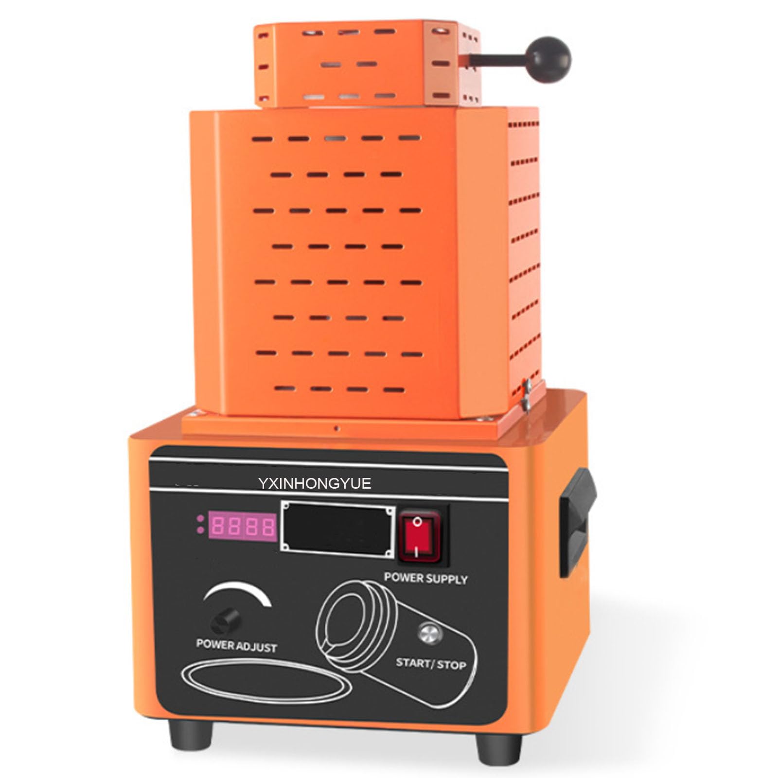 Tragbarer Metallschmelzofen mit Graphit- und Tiegelzangen 5000W Hochleistungs-Goldschmelzkit hitzebeständig für Schmuckherstellung und Abfallveredelung,Orange