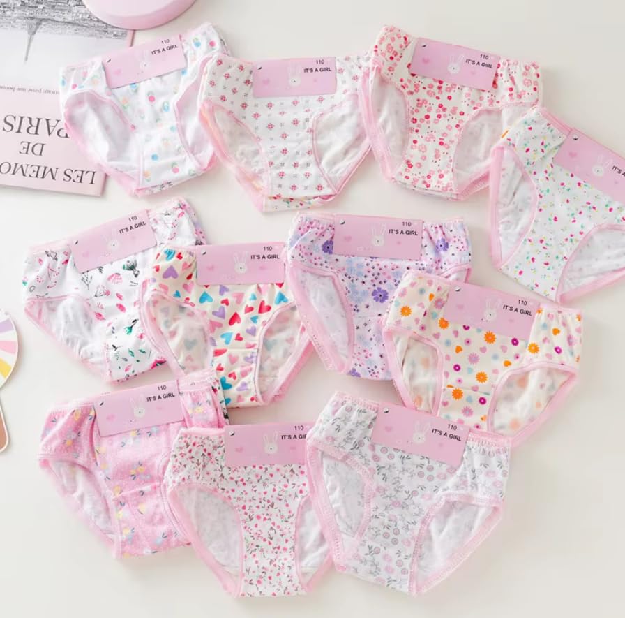 EVERYDAYWEAR Baby Girls' Cotton Brief's Toddler Soft Underwear 100% Cotton Underwear - Comfortable & Breathable (Pack of -12)2