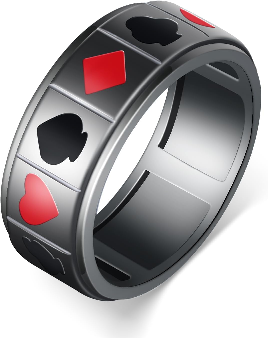 Poker Anxiety Rings 925 Sterling Silver Poker Fidget Ring Fidget Ring for Women Birthday Gift