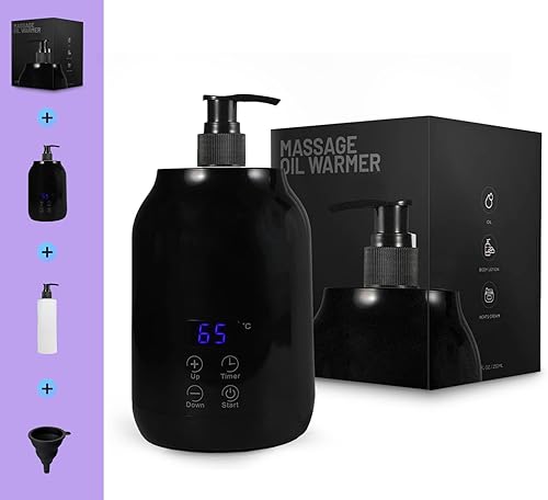 Miniatura 6 de Calentador de aceite de masaje, calentador de loción. Calentador de aceite para masaje, 2 botellas de 8.5 fl oz, dispensador de loción y crema,