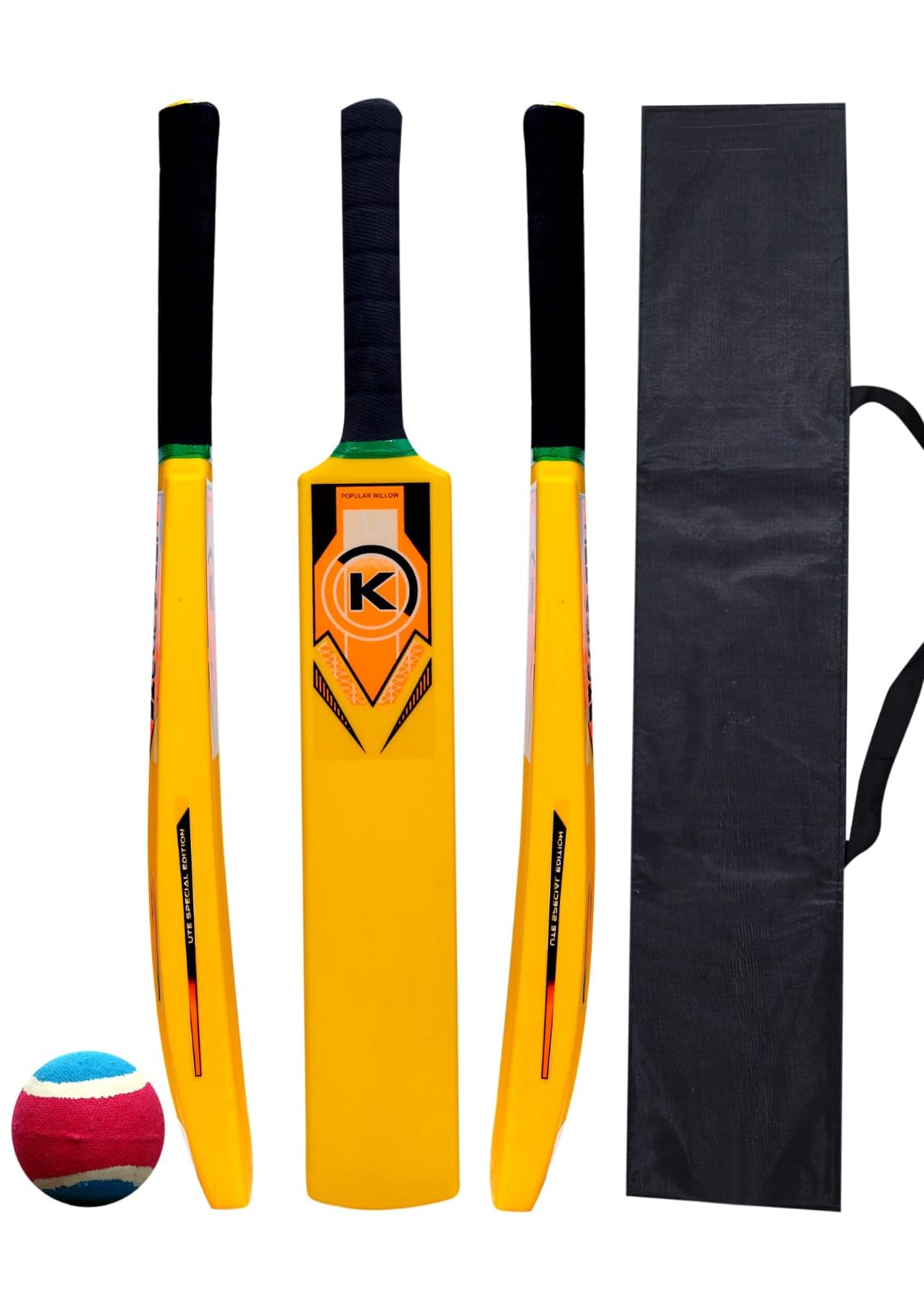 Hyper Junior Cricket Bat with Tennis Ball & Bat cover Excellent Hard Plastic Cricket bat for Age 5 Years and above Kids (Size-3)-picture-38
