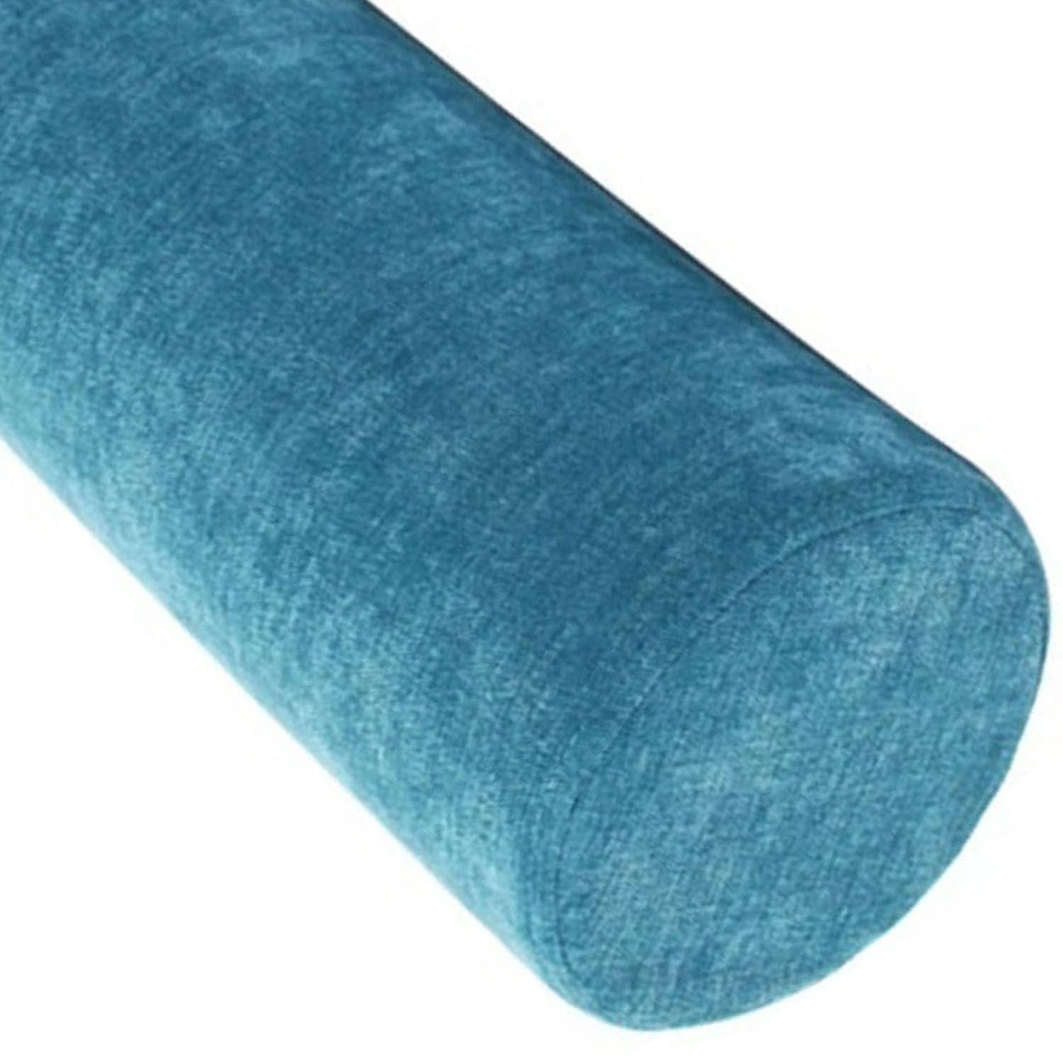 Odaima Round Cervical Roll Cylinder Bolster Pillow,Tube Roll Cervical Pillow Memory Foam Bolster Body Pillow with Removable Chenille Cover,for Head, Neck, Back and Legs Support(Blue,12cmx40cm)