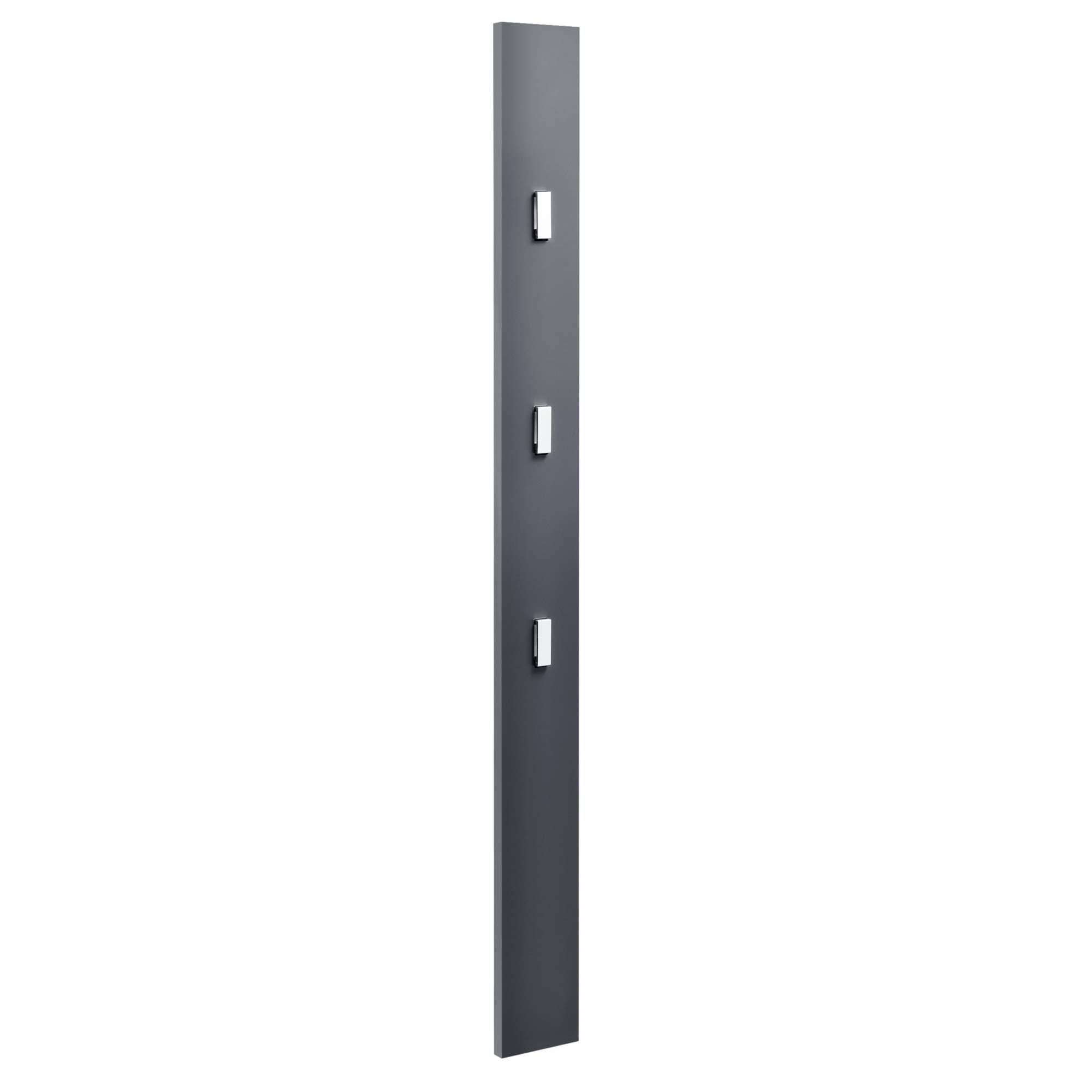 [en.casa] Wandgarderobe Hansnes 165 cm Grau mit 3 ausklappbaren Kleiderhaken Elegante Flurgarderobe Platzsparende Hakenleiste Garderobenpaneel Hochglanz