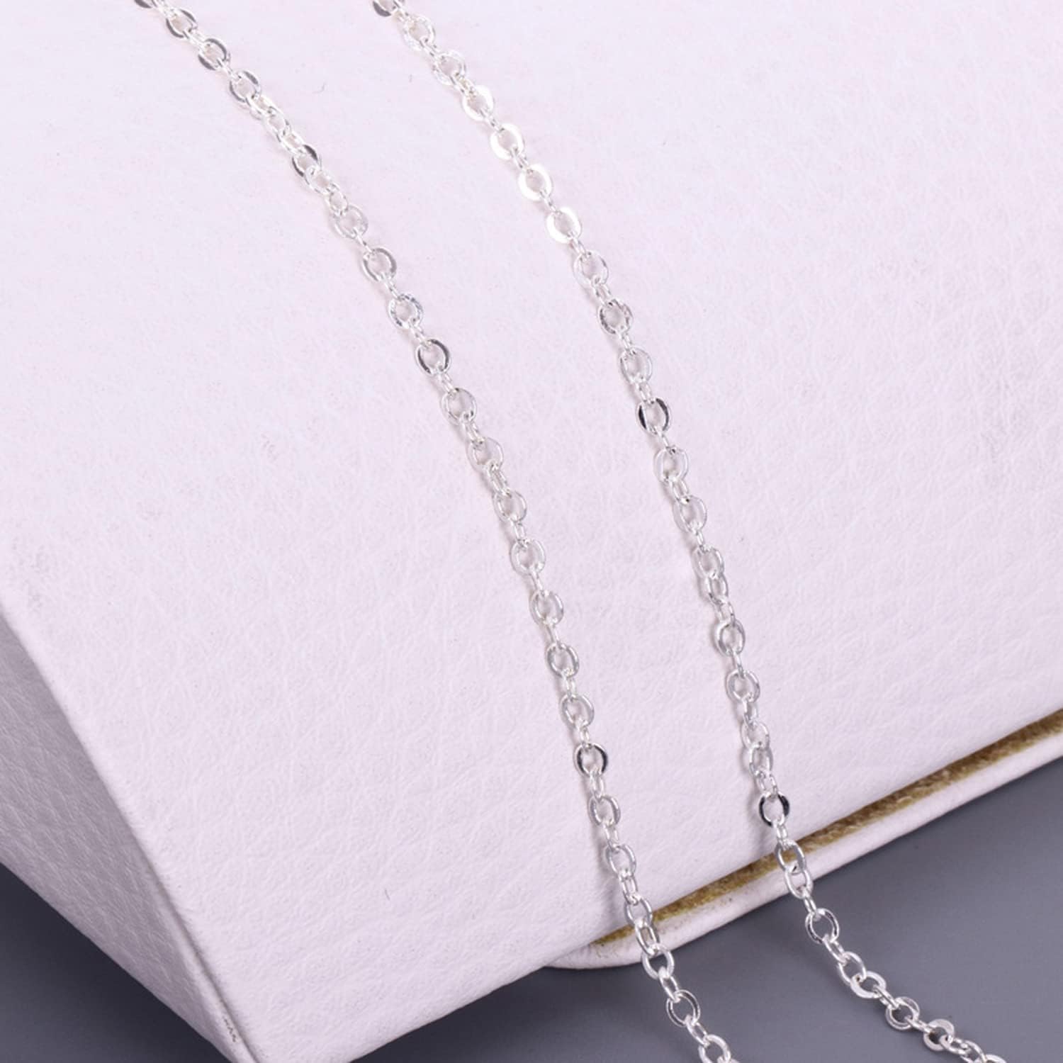 Jishi 80ft Necklace Chains Jewelry Making Chain Link Rolls Bulk 2mm - Bracelet Earring Necklace Craft Supplies DIY Jewelry Making Findings, 8-Colors Gold Silver Copper Plated Metal Rolo Cable Chains - Image 4