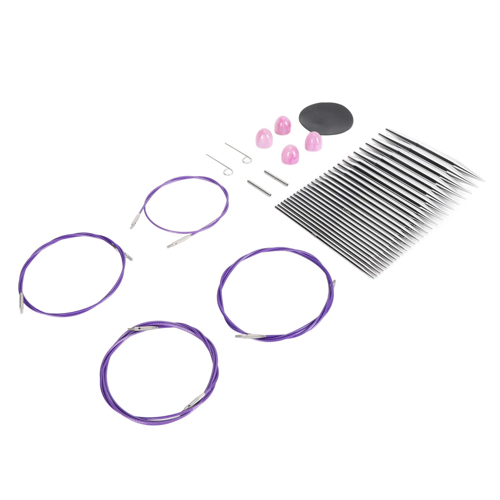 shenruifa 13 pares de agujas circulares, juego de 3 a 10 mm, agujas circulares ergonómicas intercambiables con cables de 40 a 100 cm de largo