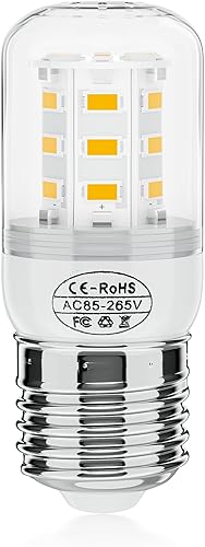 Miniatura 8 de BOGDA Bombilla LED para refrigerador KEI D34L de repuesto para Frigi-daire Ken-More-2 paquetes (3.5W 85V-265V E27 2700K luz cálida)