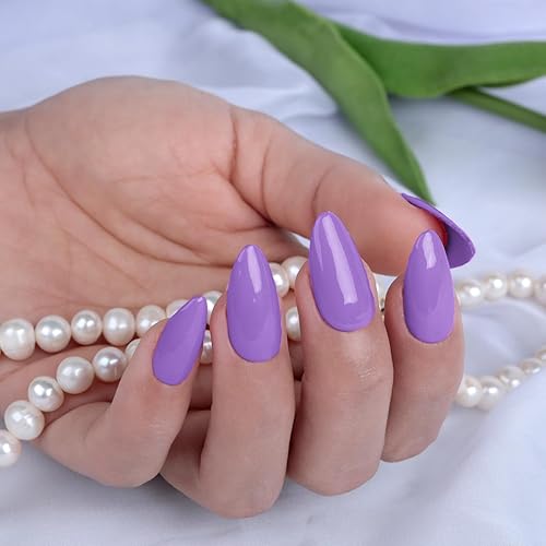 Miniatura 5 de Imtiti Esmalte de uñas de gel morado claro, 1 unidad de 0.5 onzas líquidas de esmalte de uñas de gel morado medio, esmalte de uñas de color morado