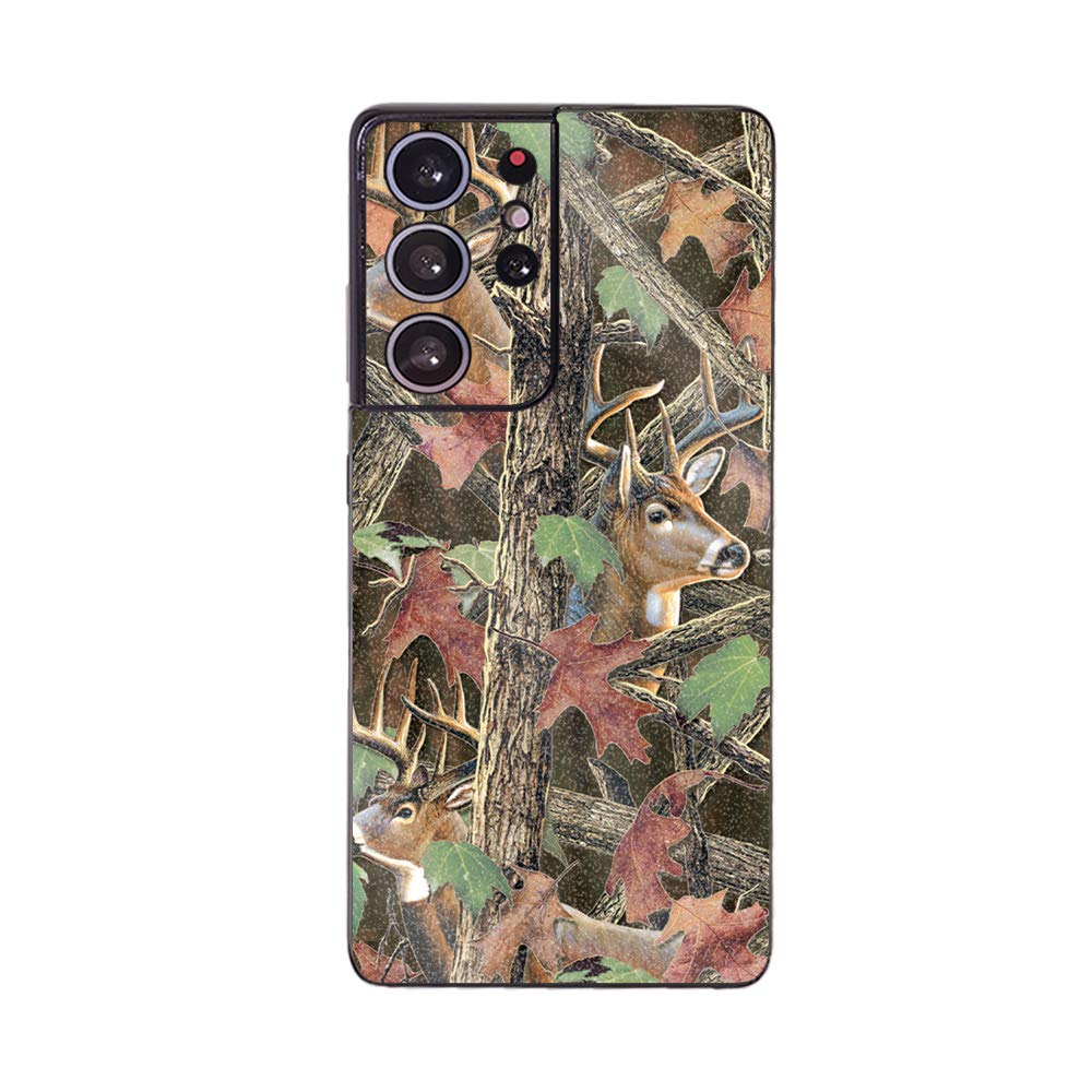 MightySkins Glossy Glitter Skin Compatible with Samsung Galaxy S21 Ultra - Buck Camo | Protective, Durable High-Gloss Glitter Finish | Easy to Apply, Remove, and Change Styles | Made in The USA