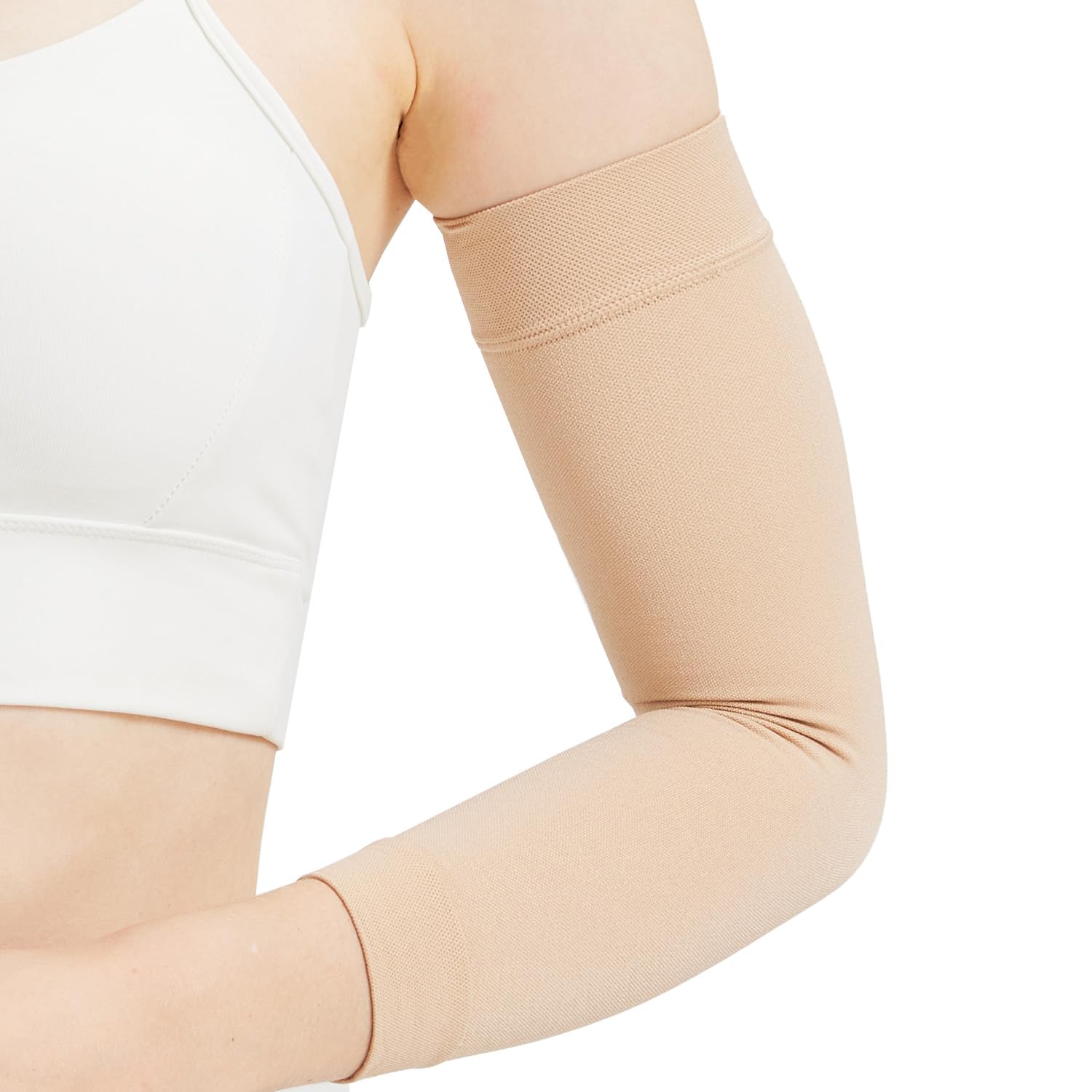Manchons de compression pour lymphœdème pour femmes, 20-30 mmHg soutien complet du bras pour la récupération du gonflement et la circulation