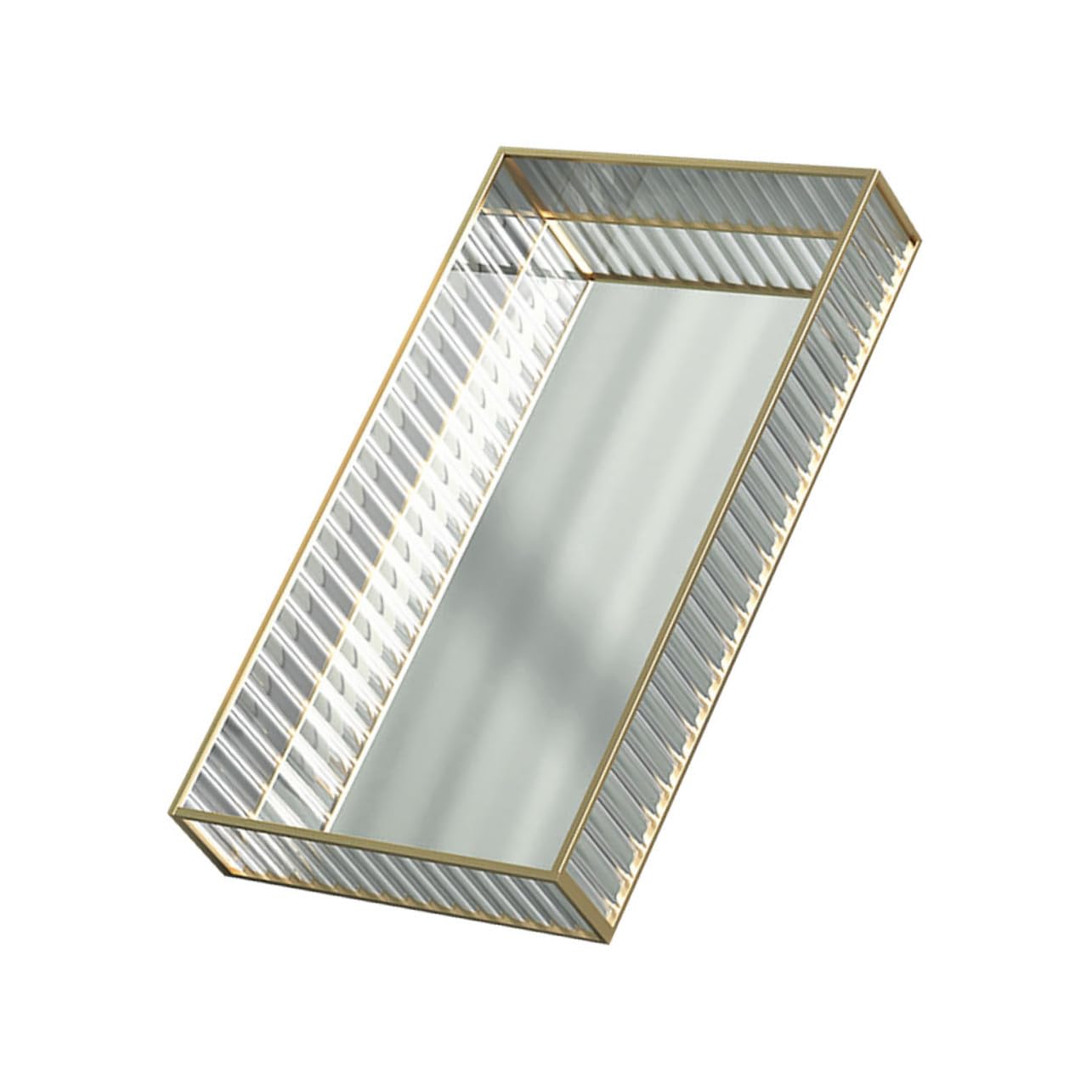 Ipetboom Glas Aufbewahrungstablett für Badezimmer Kosmetik Organizer Streifen Design Langlebig Bruchsicher Kompakt für Lippenstift Parfum Puder Vanity Sundries Holder