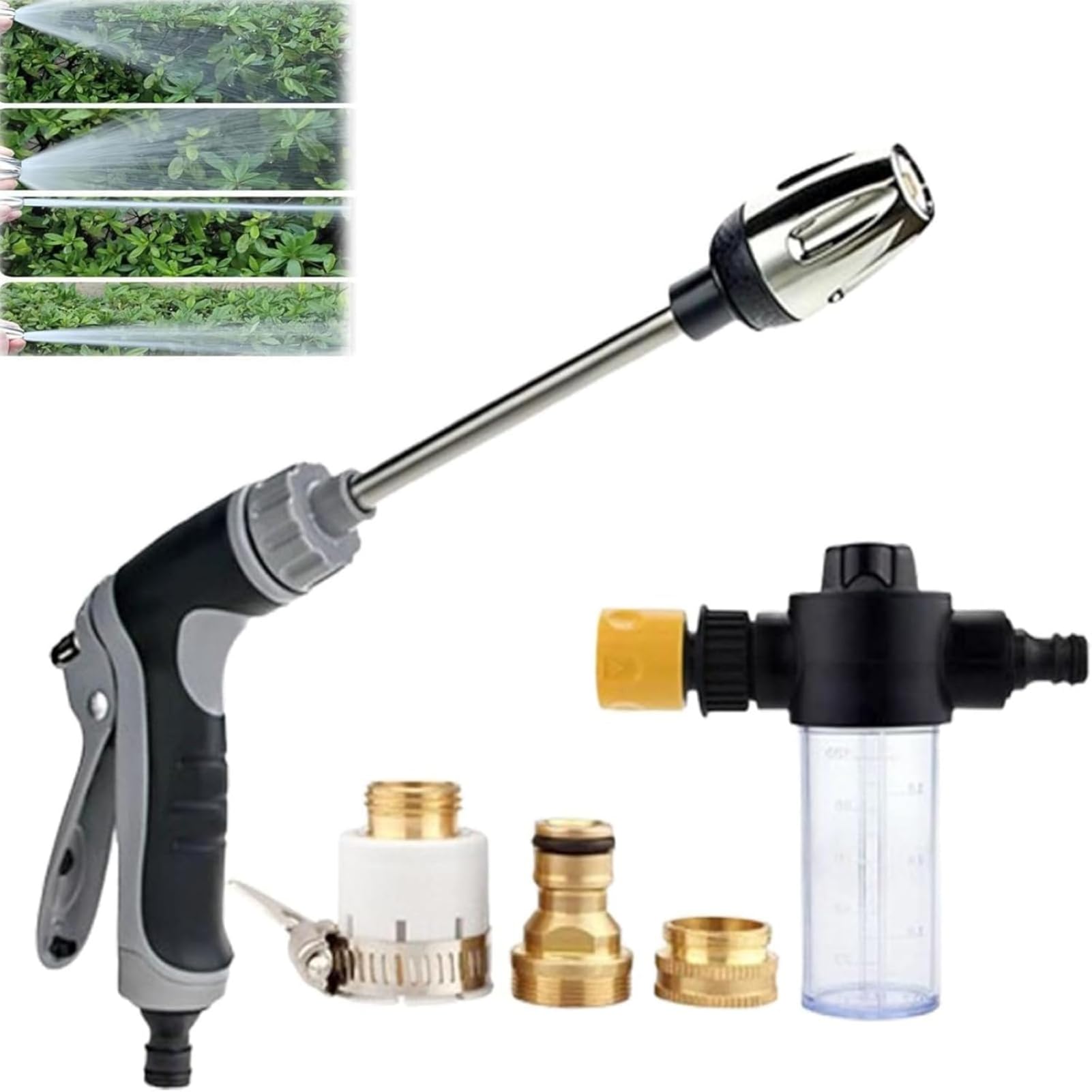 High Pressure Cordless Cleaner - Power High-Pressure Cleaner For Every Garden Hose | Car Washing Nozzle | Ideal For Outdoor Surfaces, Garden Watering, Pet Shower - Quick Connect