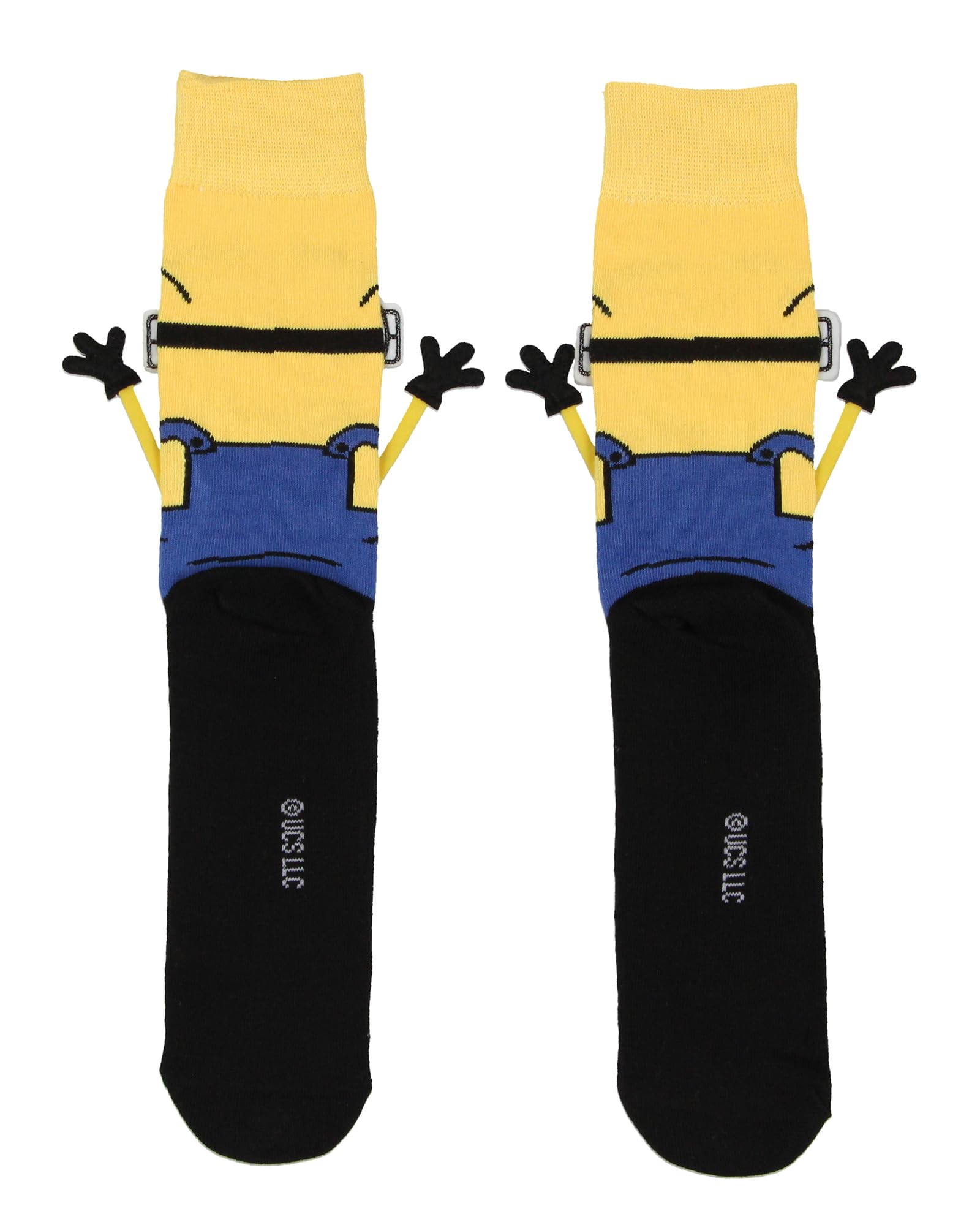 Bioworld Despicable Me Minions Socks 3D Bob The Minion Character - Calcetines suaves y elásticos para hombre, Amarillo, 8