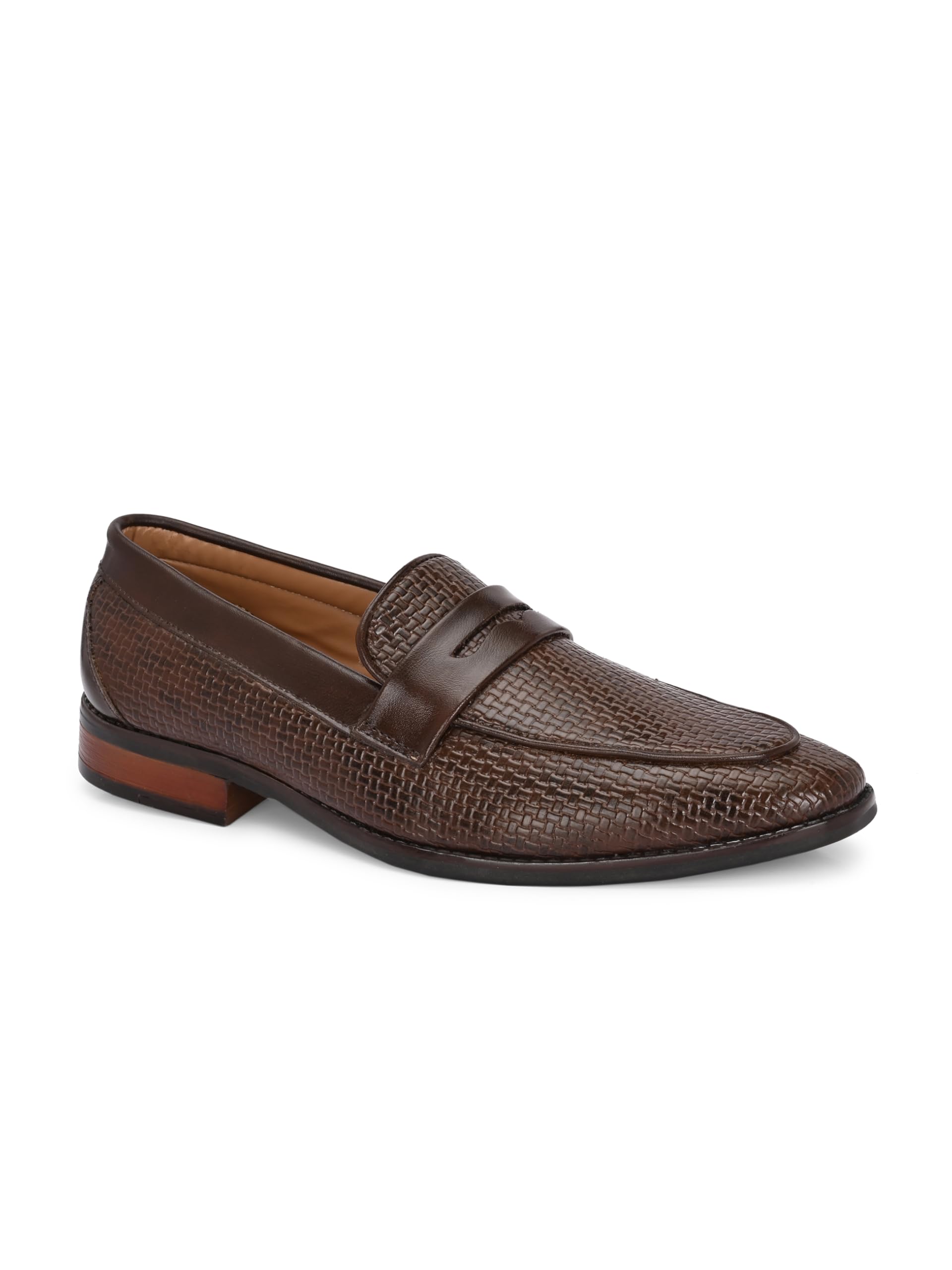 hirel's Men's Black Slip On|Wrinkle Free|Weaving Patter|Soft Cushioned Insole, Slip-Resistance-picture-16