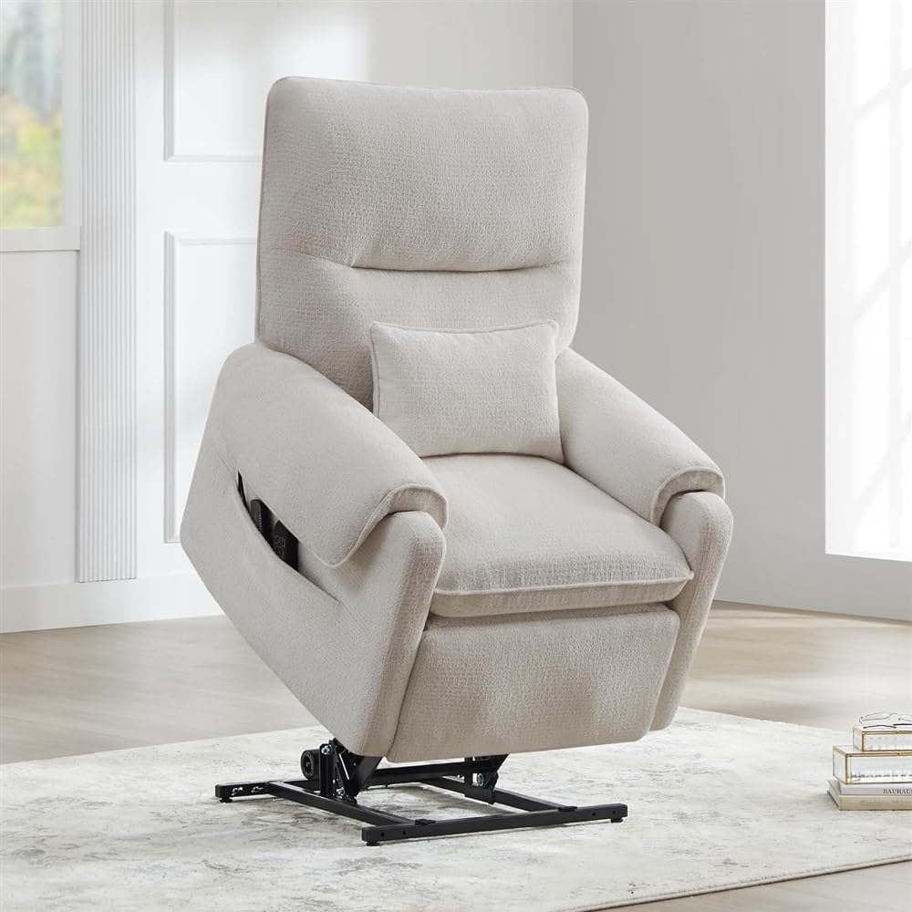 Comfortable Power Recliner Chair for Adults with Heat & Massage Feature, Ideal Lift Chair for Elderly with Lumbar Support, Side Pocket & USB Charge Port, Suitable for Living Room Bedroom Furniture