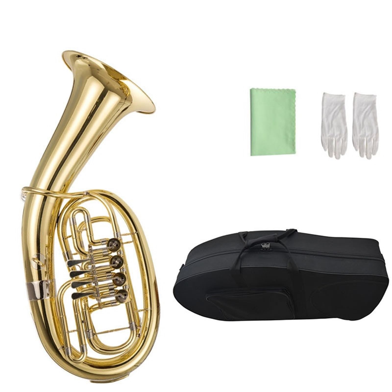 Kit Deuphonium Euphonium Si Bémol Quatre Touches Plates Instrument En Cuivre Adapté Aux Débutants Et Examens Notés