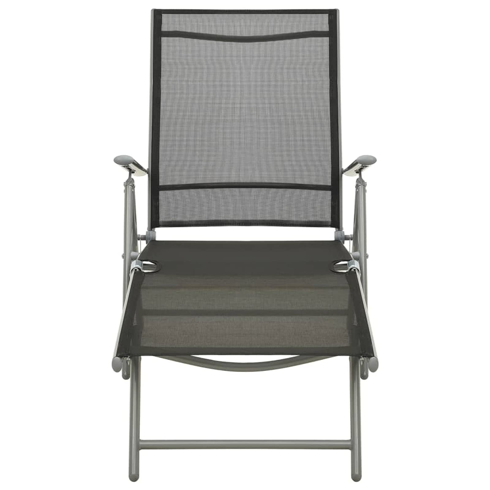 Set Divani da Giardino 3 pz in Textilene e Alluminio Argento,Sdraio da Giardino Pieghevoli, Lettino Prendisole in Alluminio e Textilene