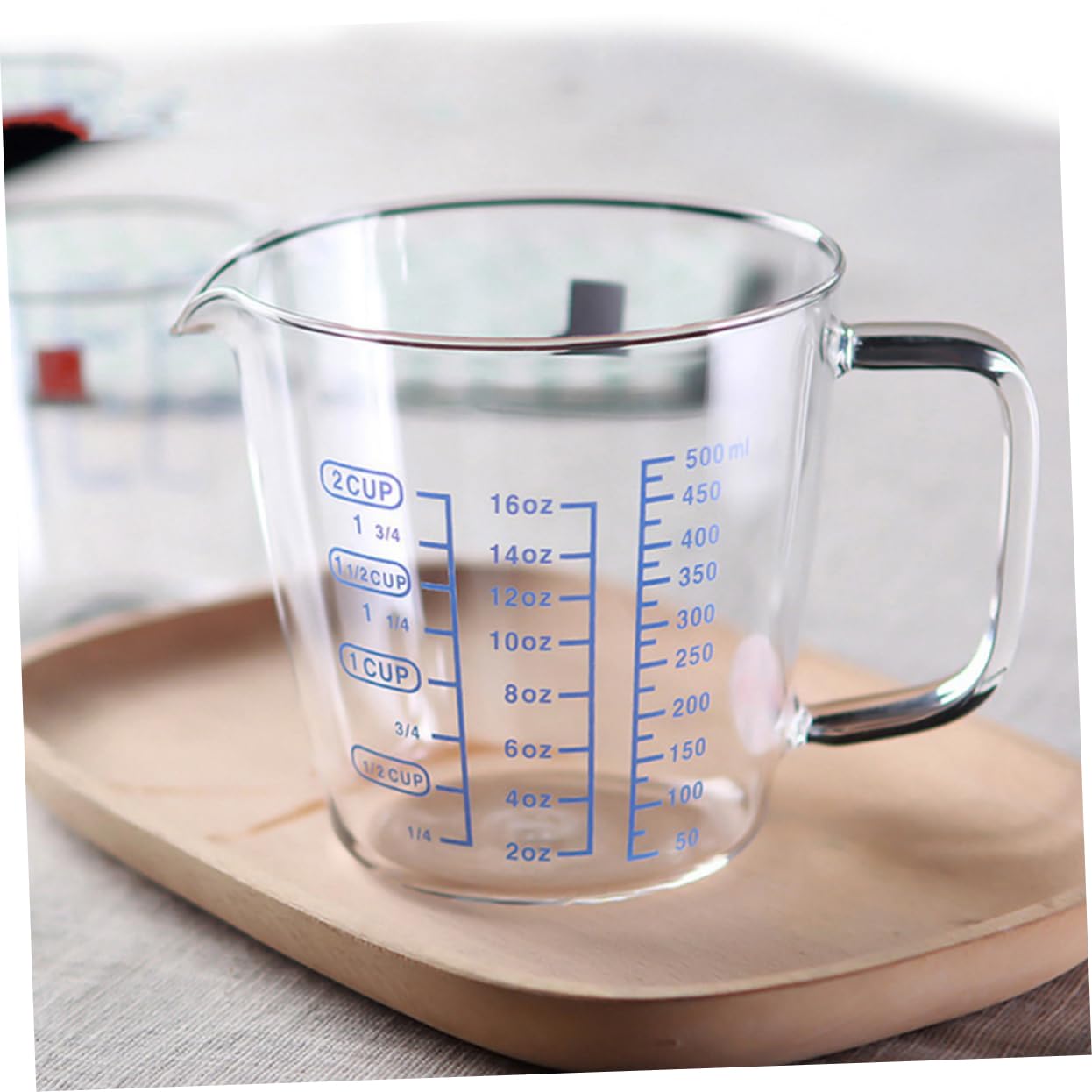 3 Stück Glas Messbecher mit Henkel 250ml und 500ml