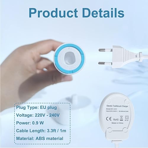 Miniatura 6 de Electric Toothbrush Charger Base for Braun Oral B iO Series 3 4 5 6, Pro 1000/3000/5000/7000/7500/Genius -220V/240V Portable Inductive Model 3757
