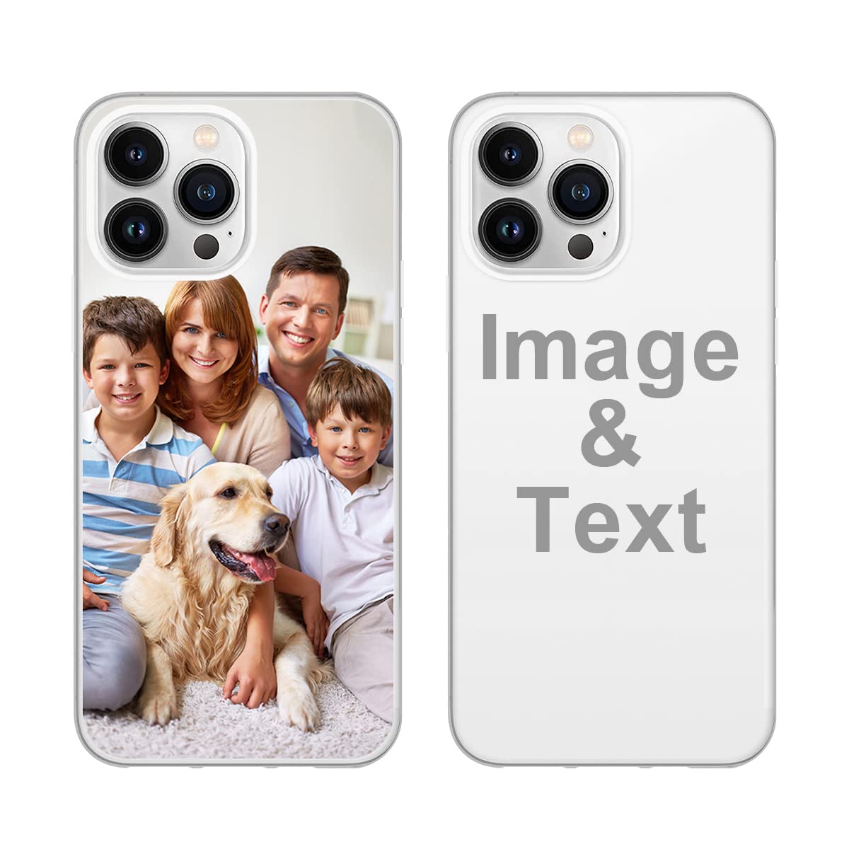 Styletify Custom Phone Case for iPhone 14 Pro Max, Personalized Picture Case Shockproof Silicone Case Soft Candy Custom Phone Case Xmas Birthday Gift