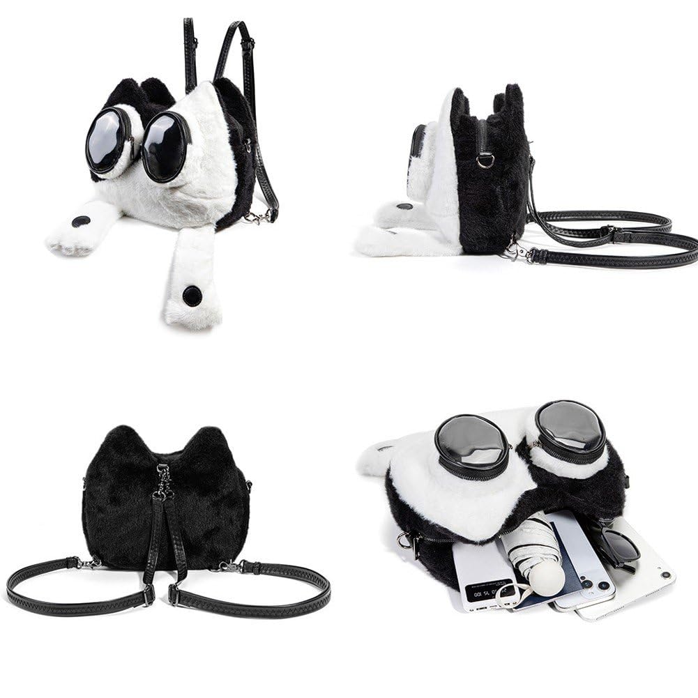 Panda Ita torba, mini pluszowy plecak z okienkiem ekspozycyjnym, puszysta torba na ramię kawaii, kreskówkowa torba szkolna, crossbody
