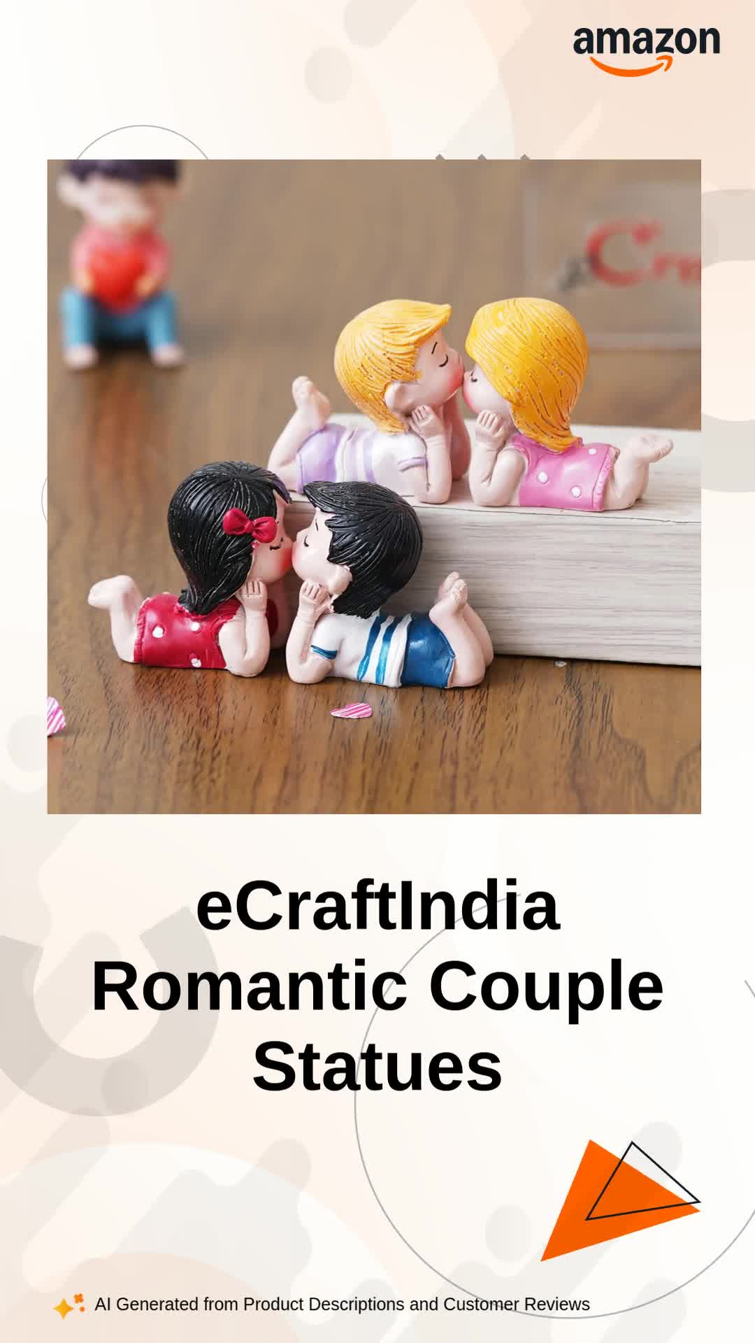 Buy eCraftIndia Set of 2 Romantic Kissing Couple Statues