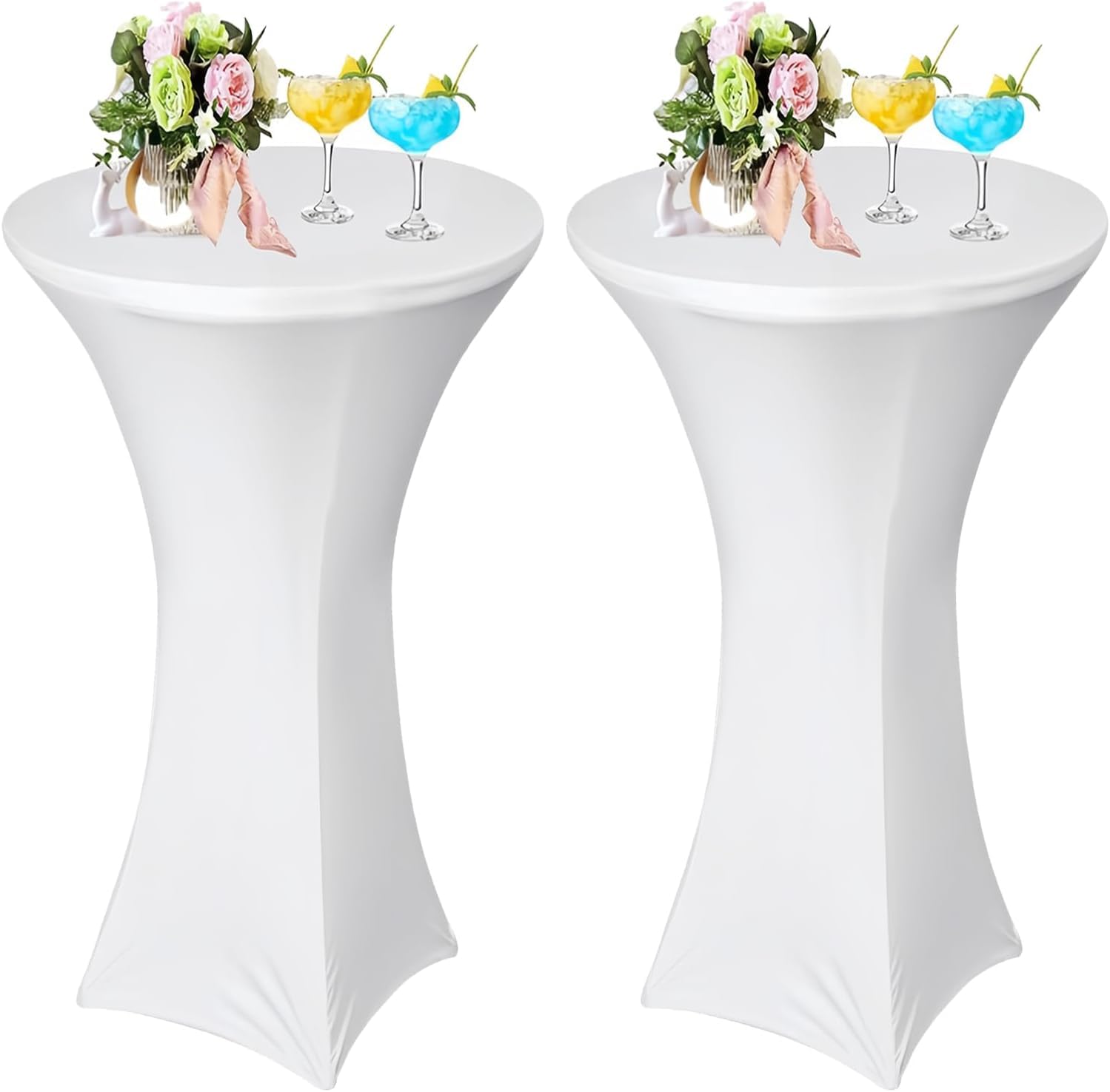 AMFUN Stretch Stehtisch Hussen, Stehtisch Hussen, Verstärkung im Fußbereich, Quadrat Ecken Stehtischhussen für Bar, Hochzeit, Cocktail-Party, Bankett, Stretch