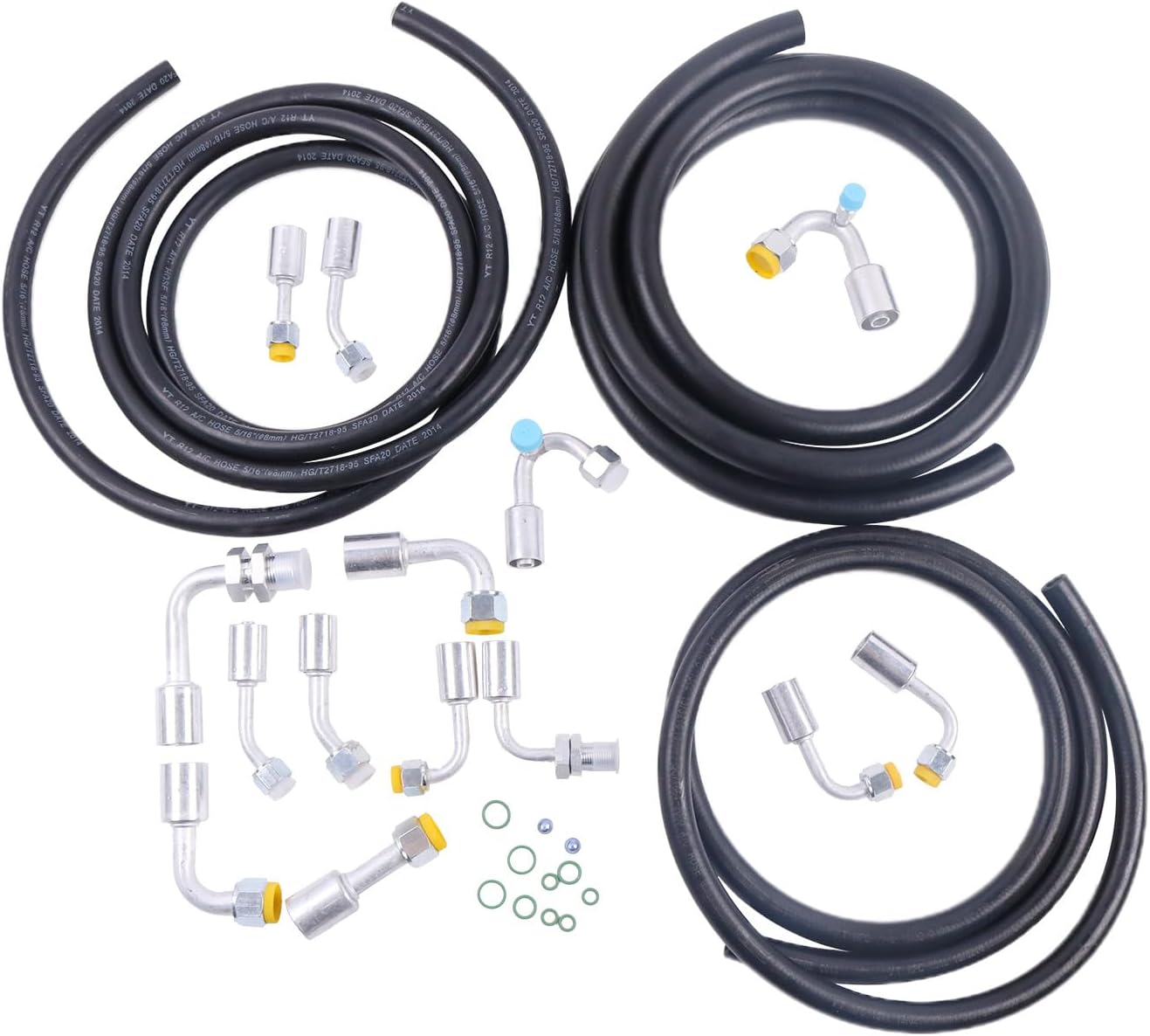 Air Conditioning Hose Fitting Kit #6#8#10 AC Hoses W/Seals & O-Rings HoseUniversal