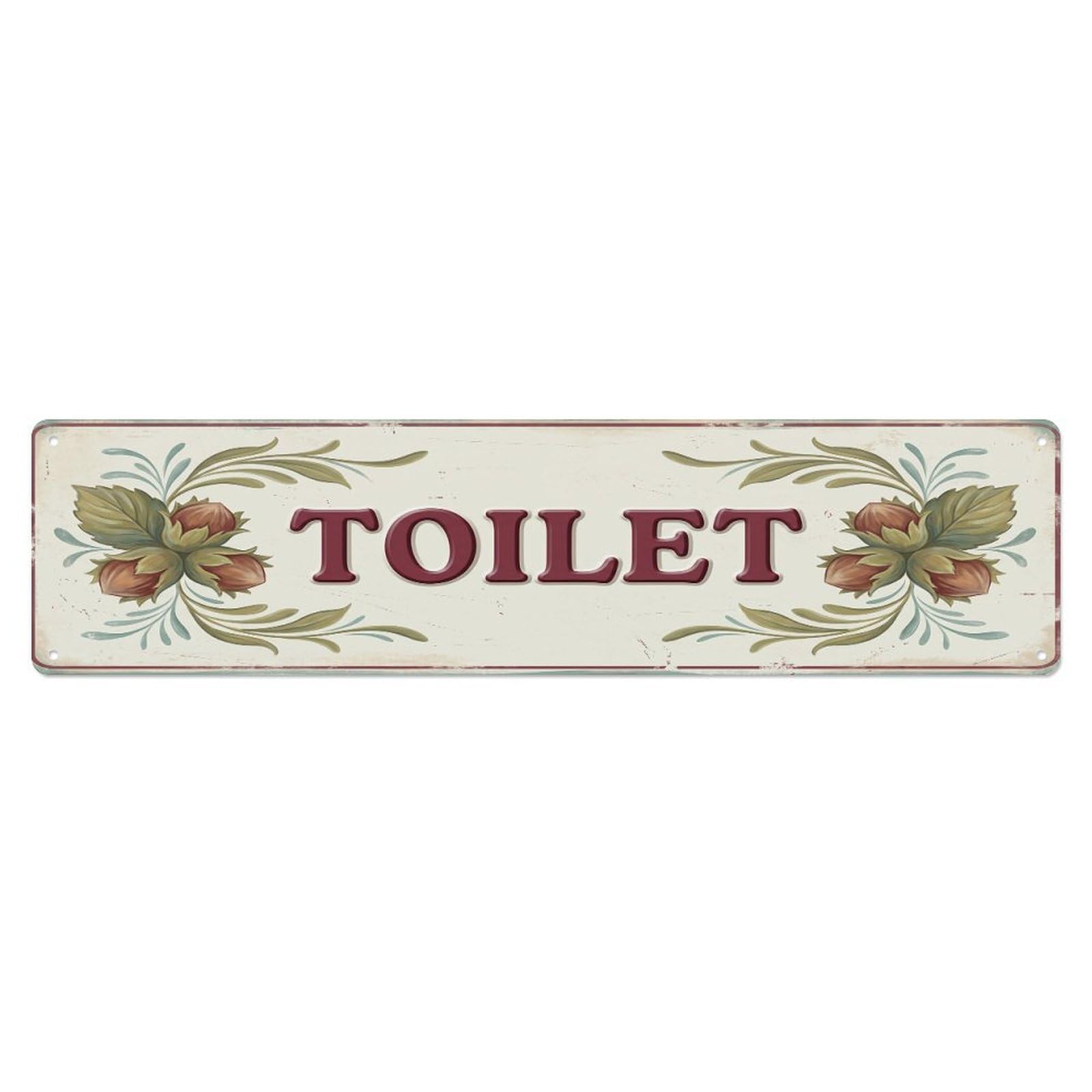 Cmhok Vintage Style Toilet Signage Hazelnut Vintage Metal Tin Sign Wall Decor For Cafe, Club, Garden Metal Poster 4X16inch
