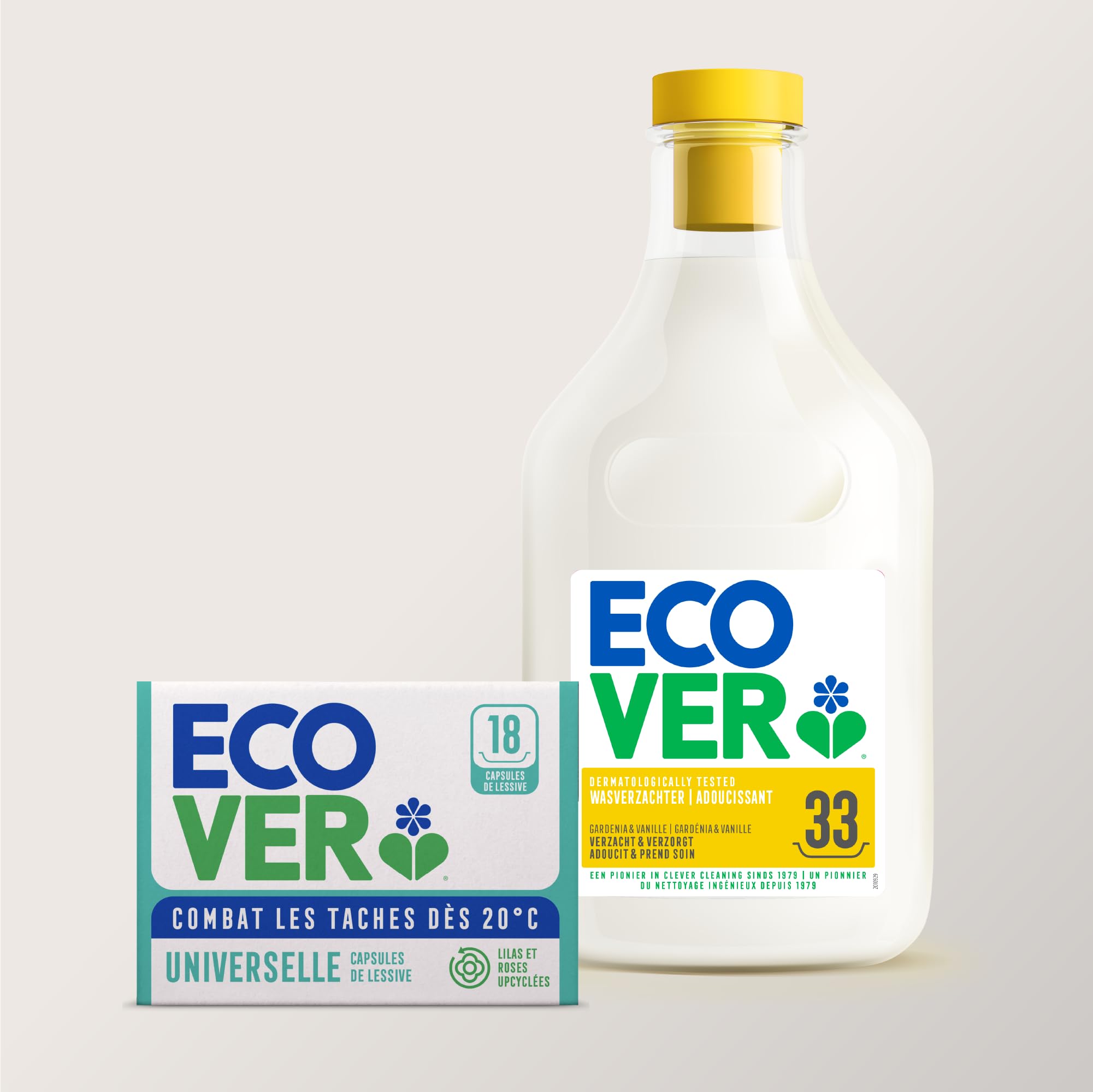Ecover Zero Sensitive Płyn do Płukania (1 l/33 Prania) - Bezzapachowy, na Bazie Roślin, do Zmiękczania Tkanin i Łatwego Prasowania