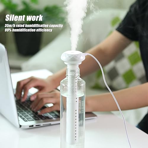Miniatura 6 de Mini humidificador portátil, humidificador de escritorio personal USB para plantas, oficina, dormitorio de bebé, purificador de niebla fría sin