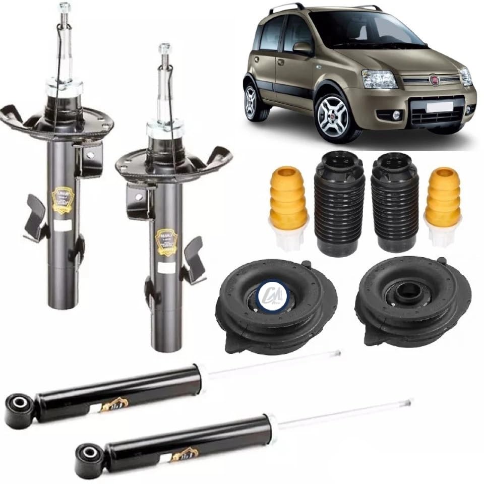 KIT 4 AMMORTIZZATORI ANT+POST + SUPPORTI + TAMPONI PER PANDA 169 4x4 Nat. Power