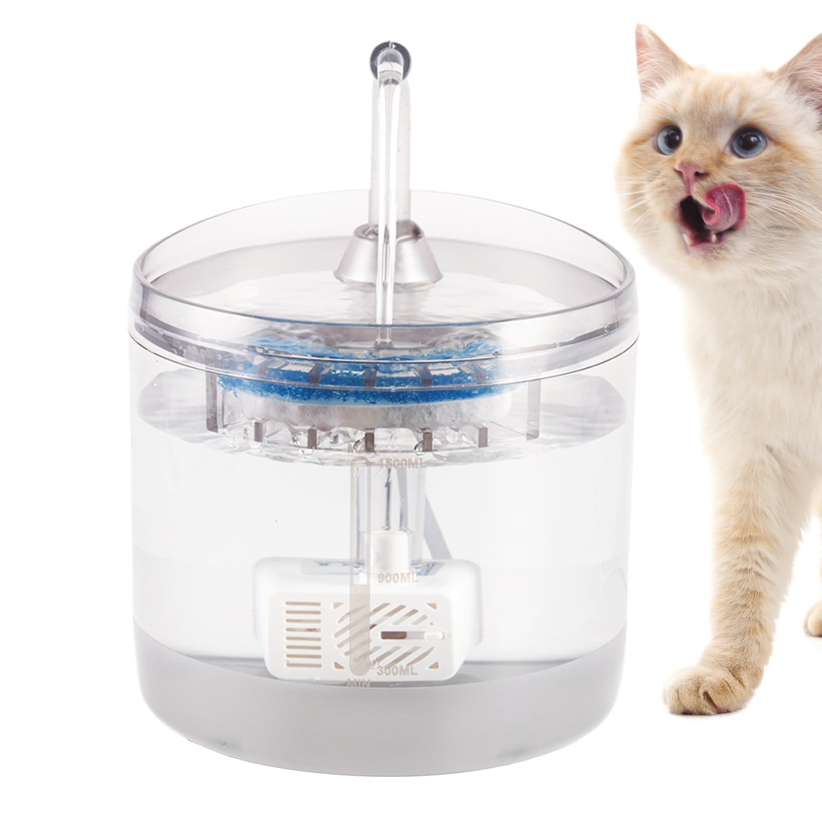 Bebedero Automático Silencioso Automático 1,5 L 2 Modos Perros Y Gatos | Dispensador Bebedero De Agua Para Gatitos Bomba Ultrasilenciosa Con Nivel Agua Visible Para Hogar, Cocina Y Dormitorio