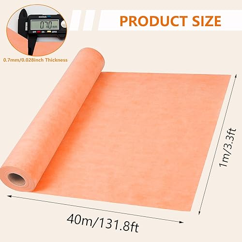 Miniatura 13 de Membrana impermeabilizante de 324 pies cuadrados para ducha de baño, 27.6 mil, 3 pies 3 pulgadas x 98.4 pies, rollo de suelo de baldosas debajo