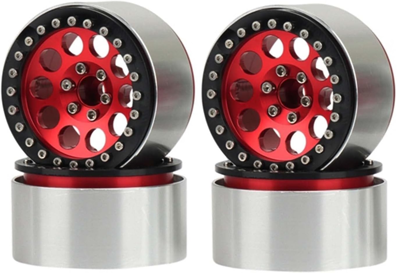 2.2" Beadlock Wheel Rims Aluminum Alloy Metal Wheel Hub for 1/10 RC Rock Crawler Car for Axial SCX10 RR10 Wraith TRX4 TRX6 D90 TF2 Upgrade Accessories(Bronze)