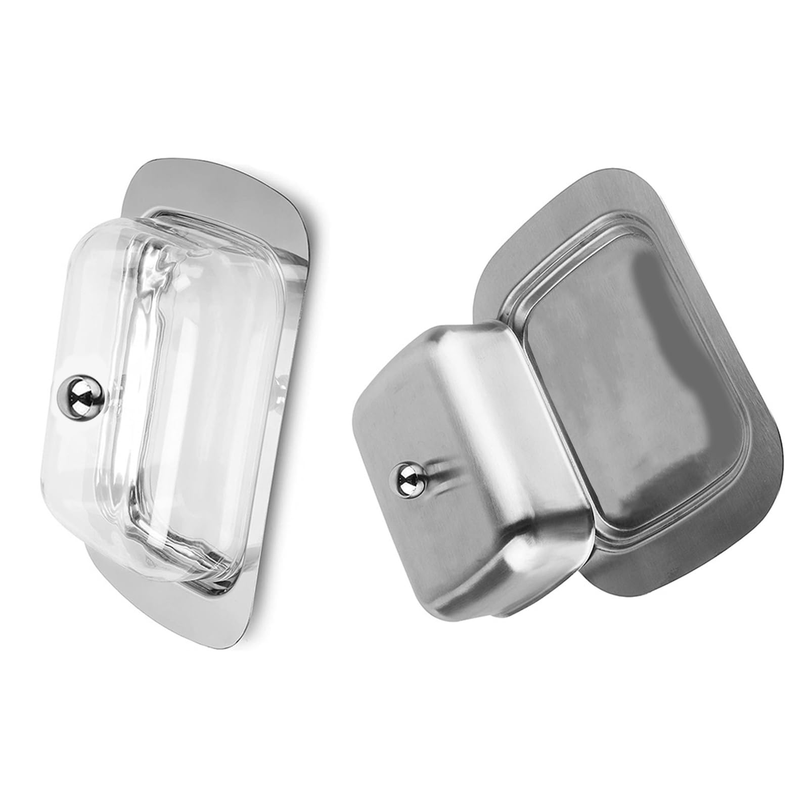 Yhplxyuus Steel Butter Container with Lid, Rustproof Kitchen Storage for Cheese & Butter Preservation Storage Container for Kitchen Steels
