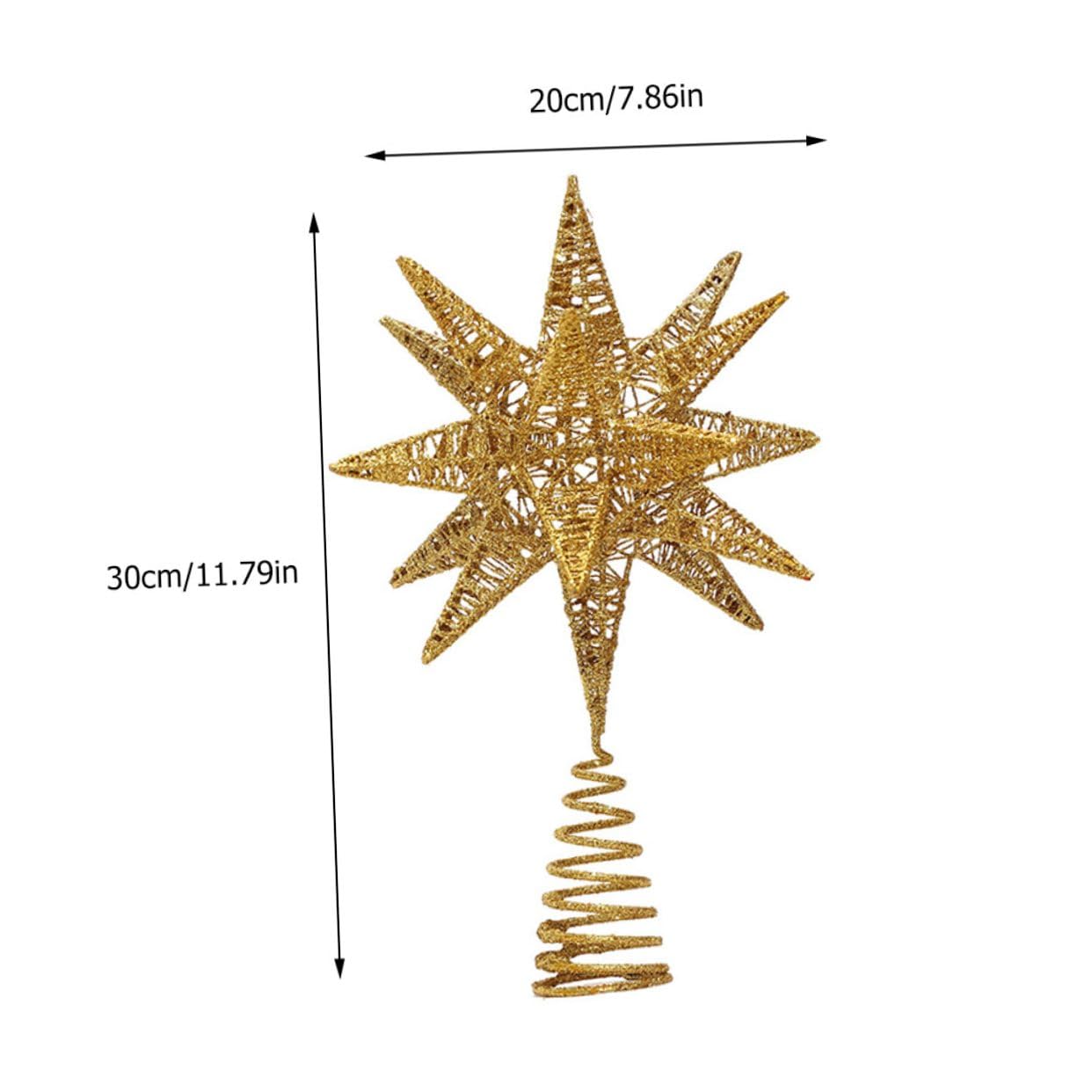 Decoración Estrella de Hierro para Árbol de Navidad Adorno Colgante Dorado para Ventana Accesorio Festivo Resistente y Decorativo para Fiestas y Hogar