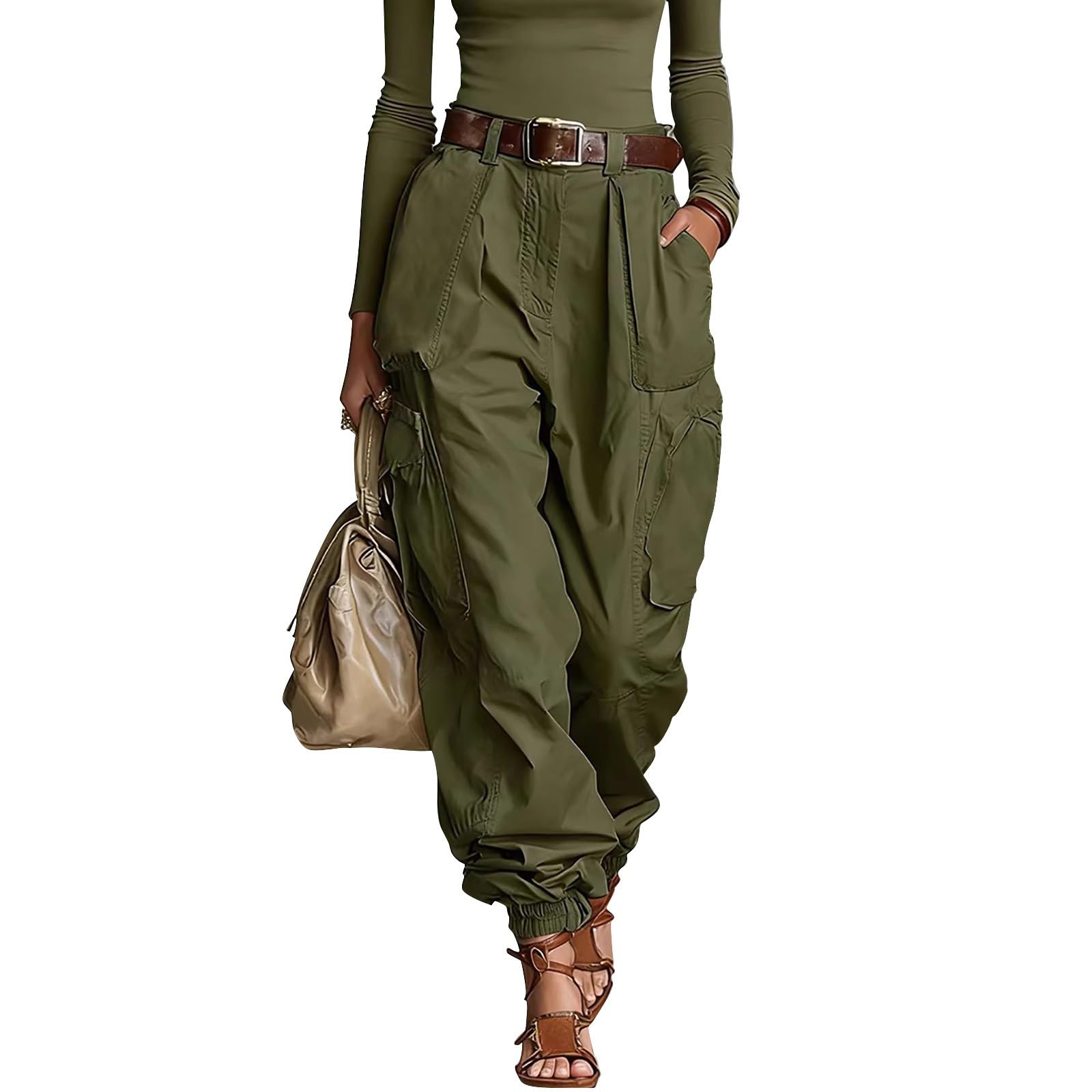 Pantalones cargo para mujer Baggy Y2K, pantalones de ocio, cintura alta