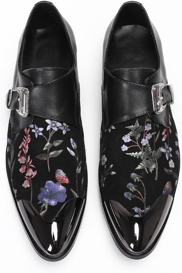 Men Oxford Formal Dress Shoes Slip On for Show Genuine Leather
