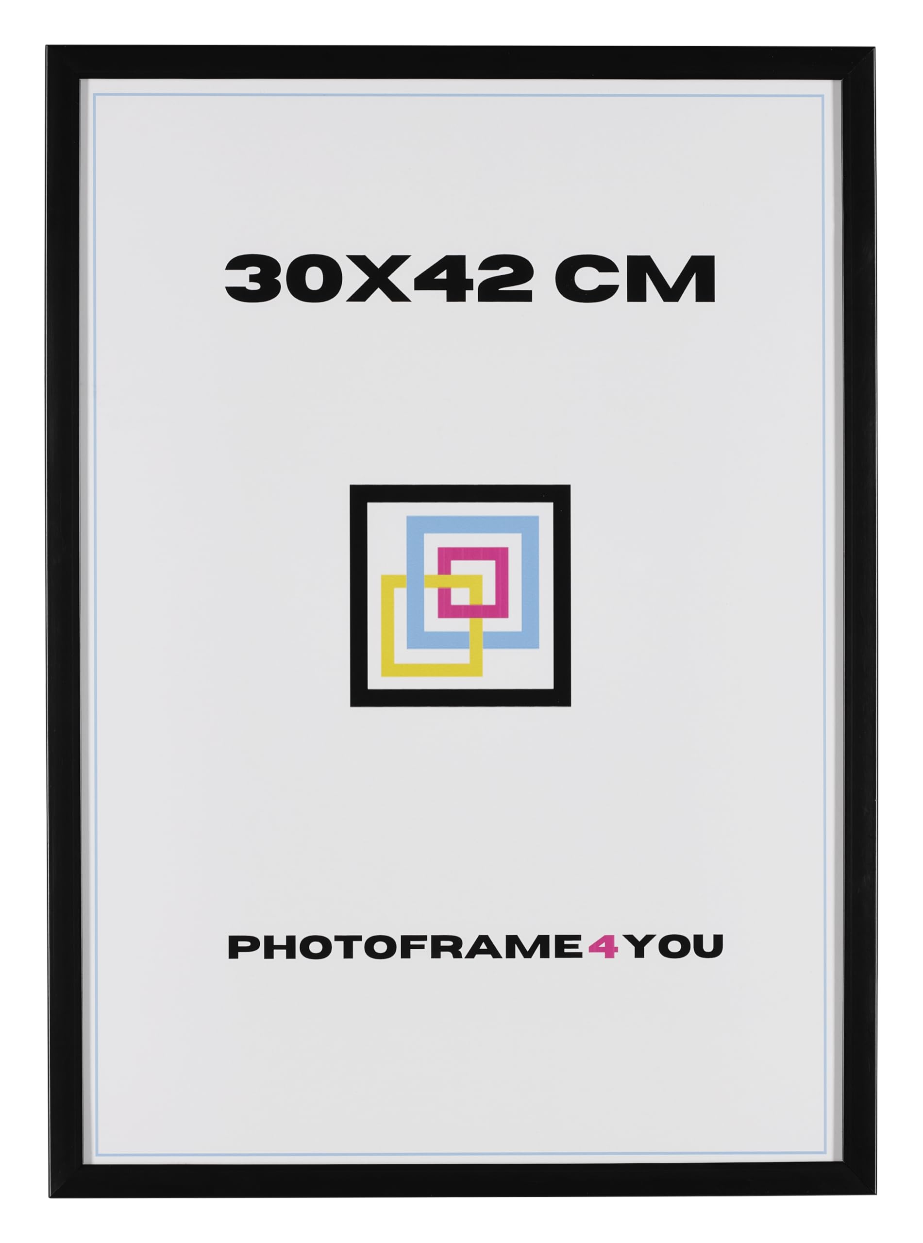 Photoframe4you, Black Photo Frame 30x42 cm / 11,8x16,5 in., Shatterproof Acrylic Glass