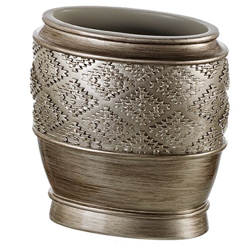 Creative Scents Decorative Bathroom Accessories Set Brushed Silver - 4 Piece Bathroom Set Includes: Soap Dispenser, Toothbrush Holder, Soap Dish And Tumbler, In Beautiful Gift Box (Dublin) #TOP3