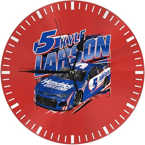 RATRIG Kyle Larson 5 10 in Round Wall Clock Silent Non Ticking Home Office Classroom School Decor Bedroom Bathroom Modern Simple Style