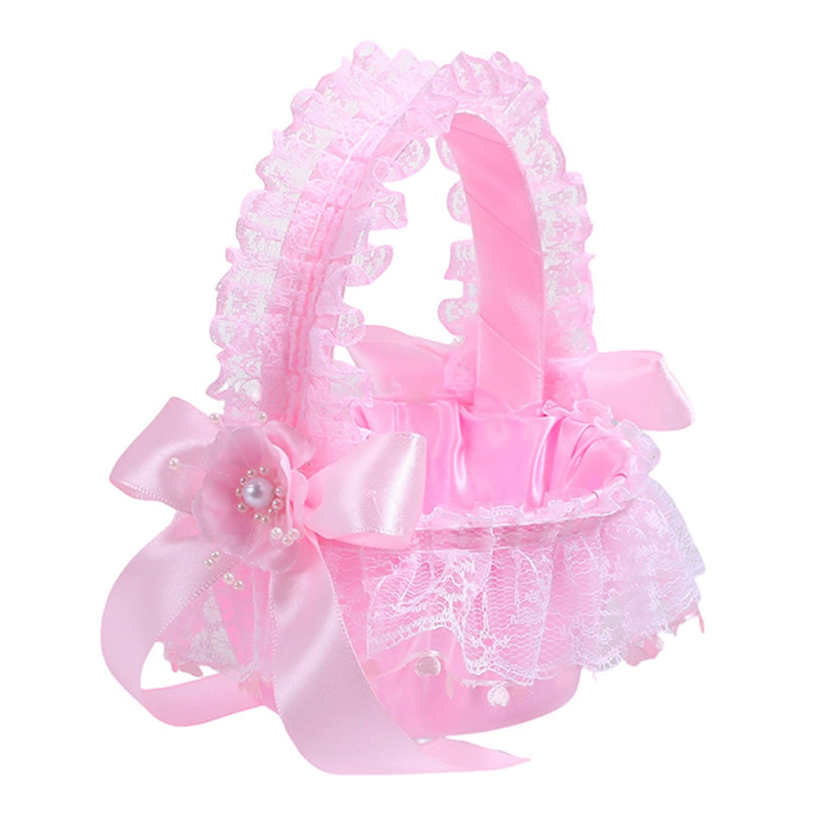 Girl Basket with Lace Trim Handle for Weddings, Anniversaries & Birthday Celebration Arrangements Anniversaries & Birthday Celebration Arrangements